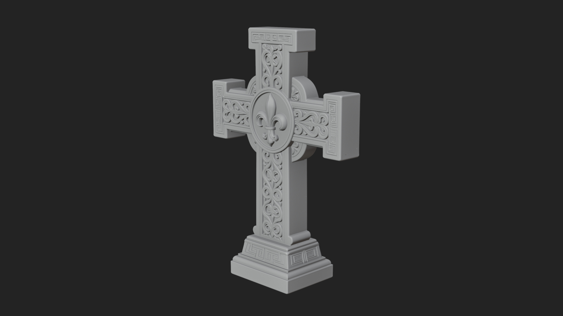 Carved Relief Wall Cross Design 256 3D Print Model 3D Model
