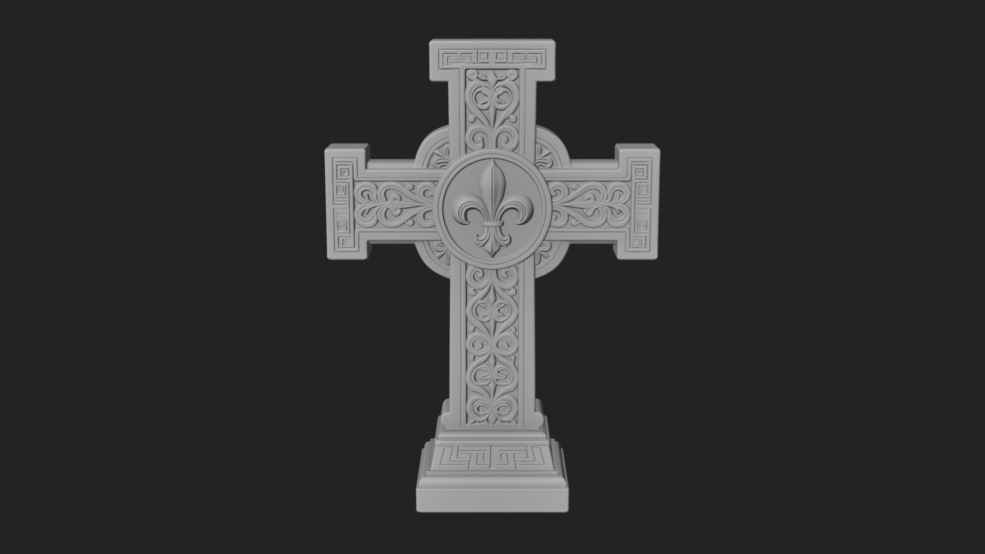 Carved Relief Wall Cross Design 256 3D Print Model 3D Model