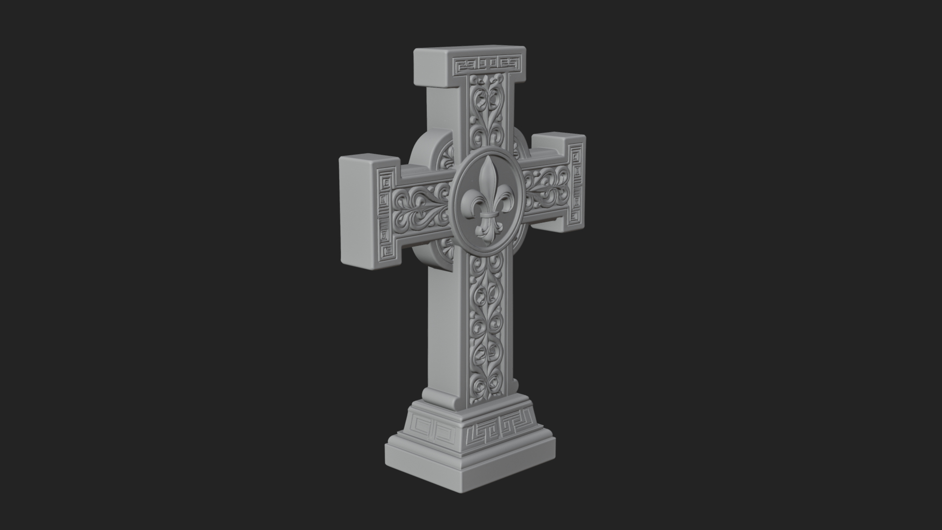 Carved Relief Wall Cross Design 256 3D Print Model 3D Model