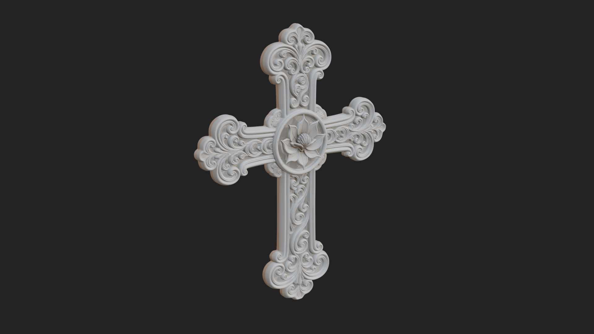 Carved Relief Wall Cross Design 257 3D Print Model 3D Model