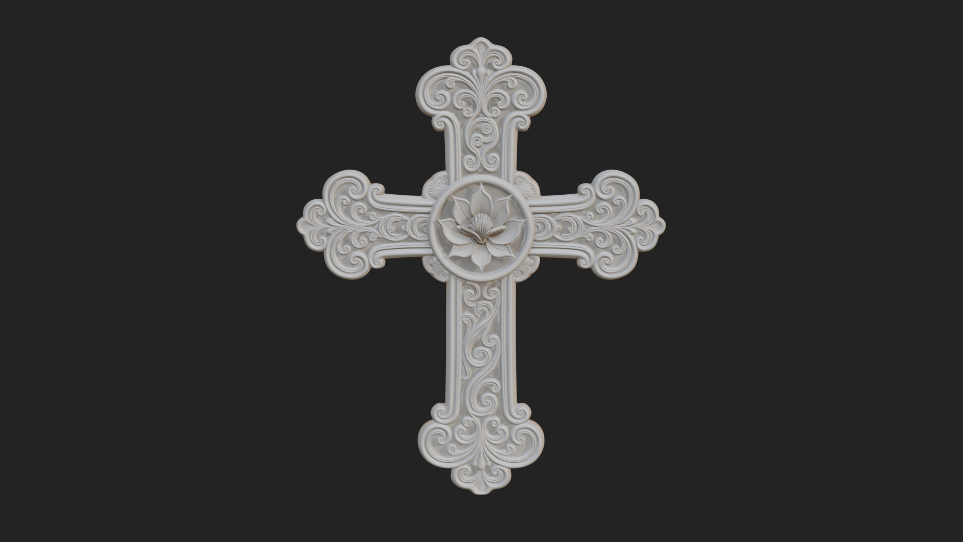 Carved Relief Wall Cross Design 257 3D Print Model 3D Model