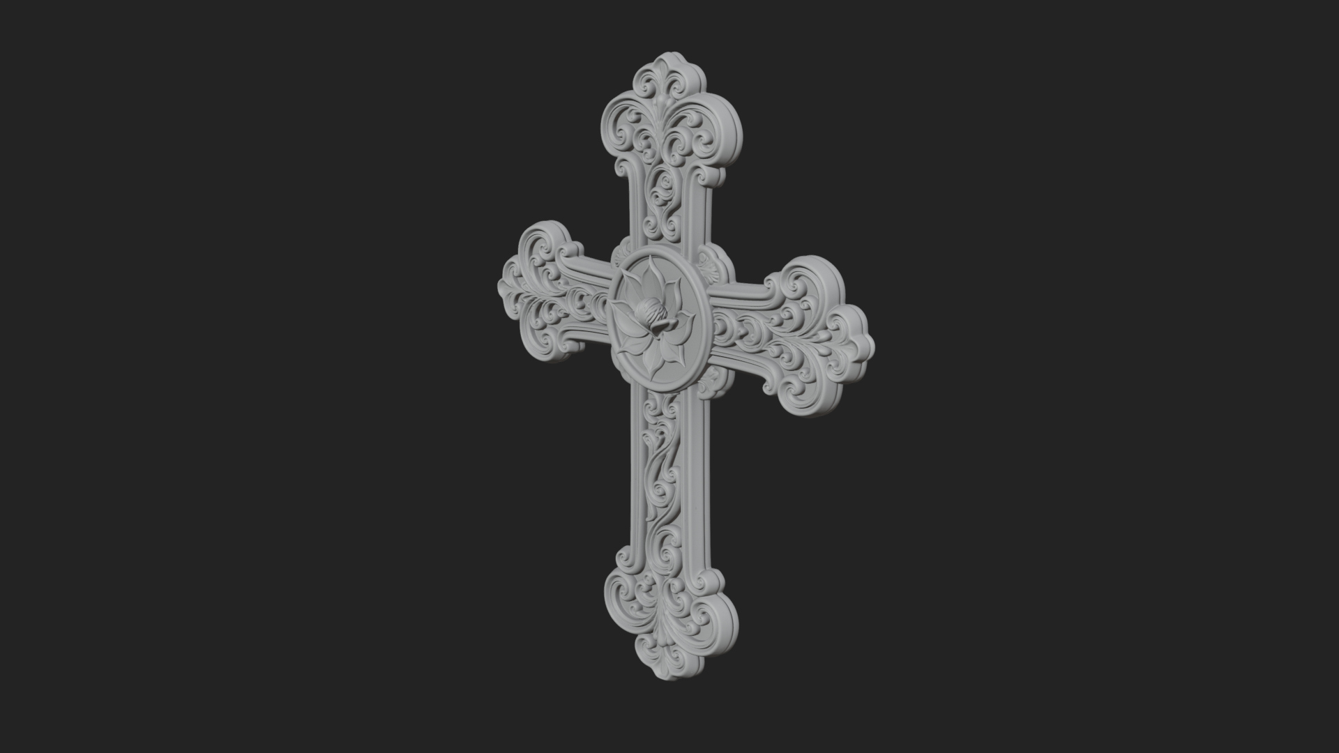 Carved Relief Wall Cross Design 257 3D Print Model 3D Model