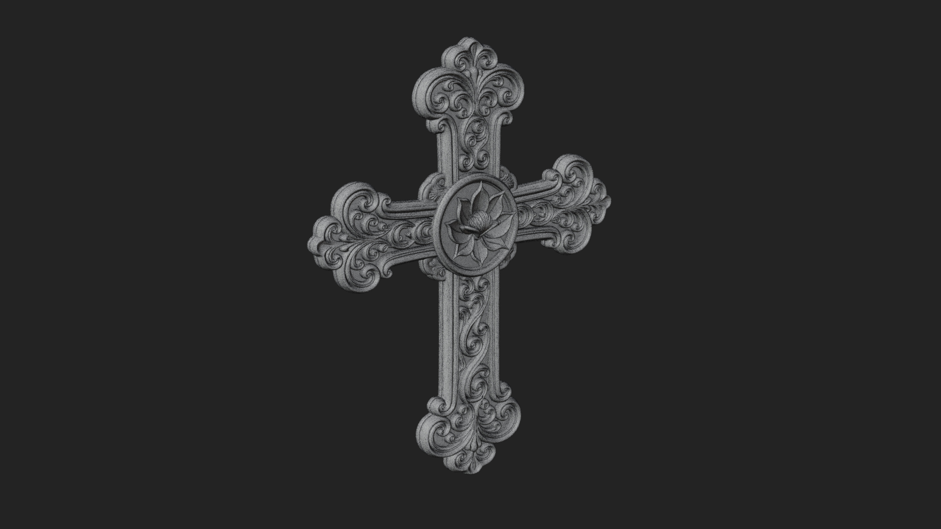 Carved Relief Wall Cross Design 257 3D Print Model 3D Model