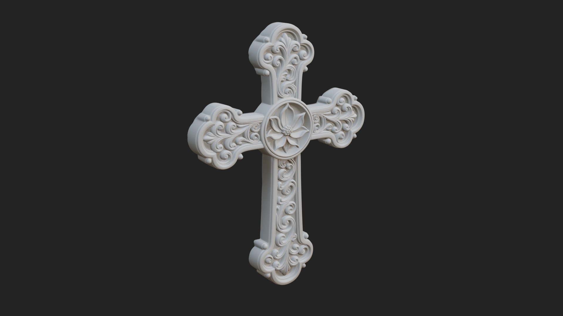Carved Relief Wall Cross Design 258 3D Print Model 3D Model