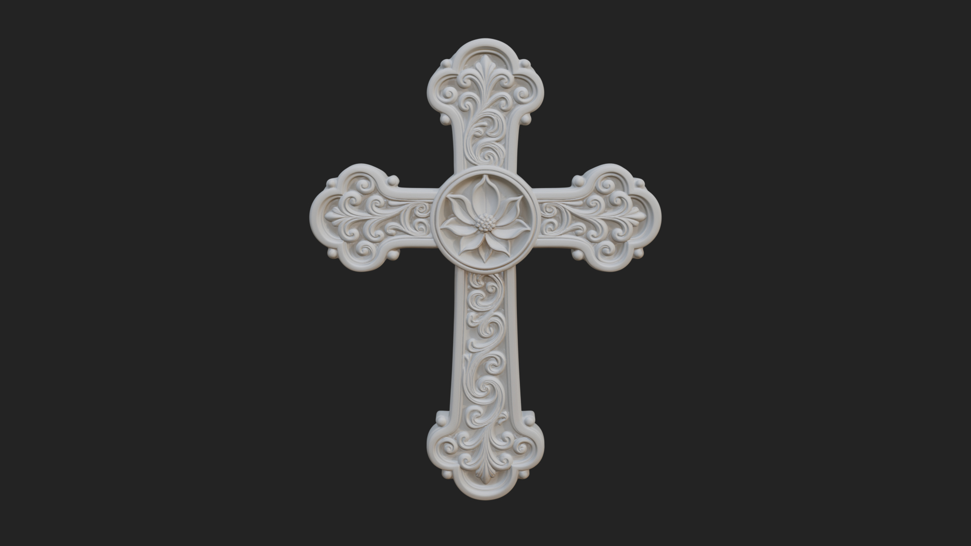 Carved Relief Wall Cross Design 258 3D Print Model 3D Model