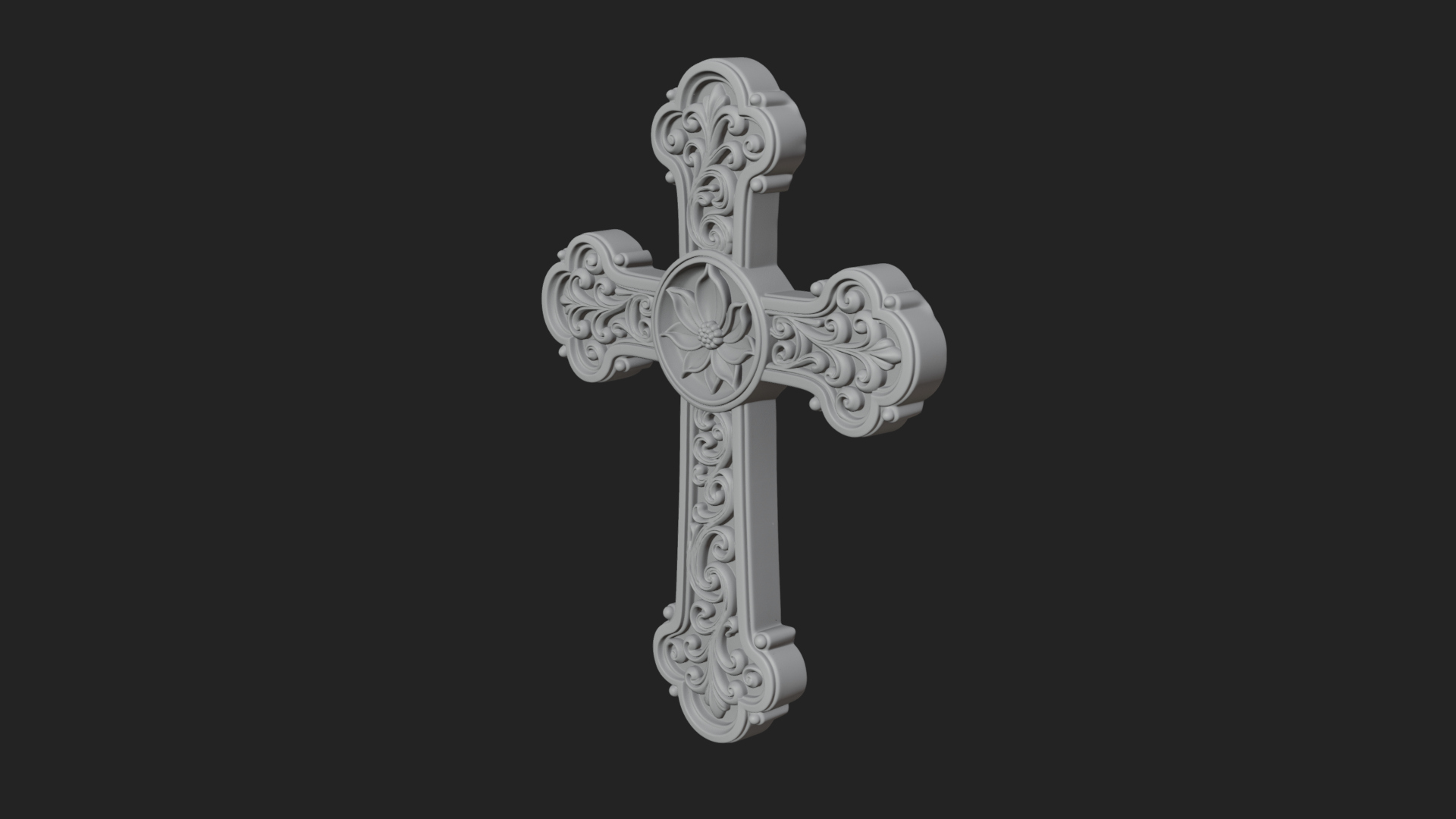 Carved Relief Wall Cross Design 258 3D Print Model 3D Model