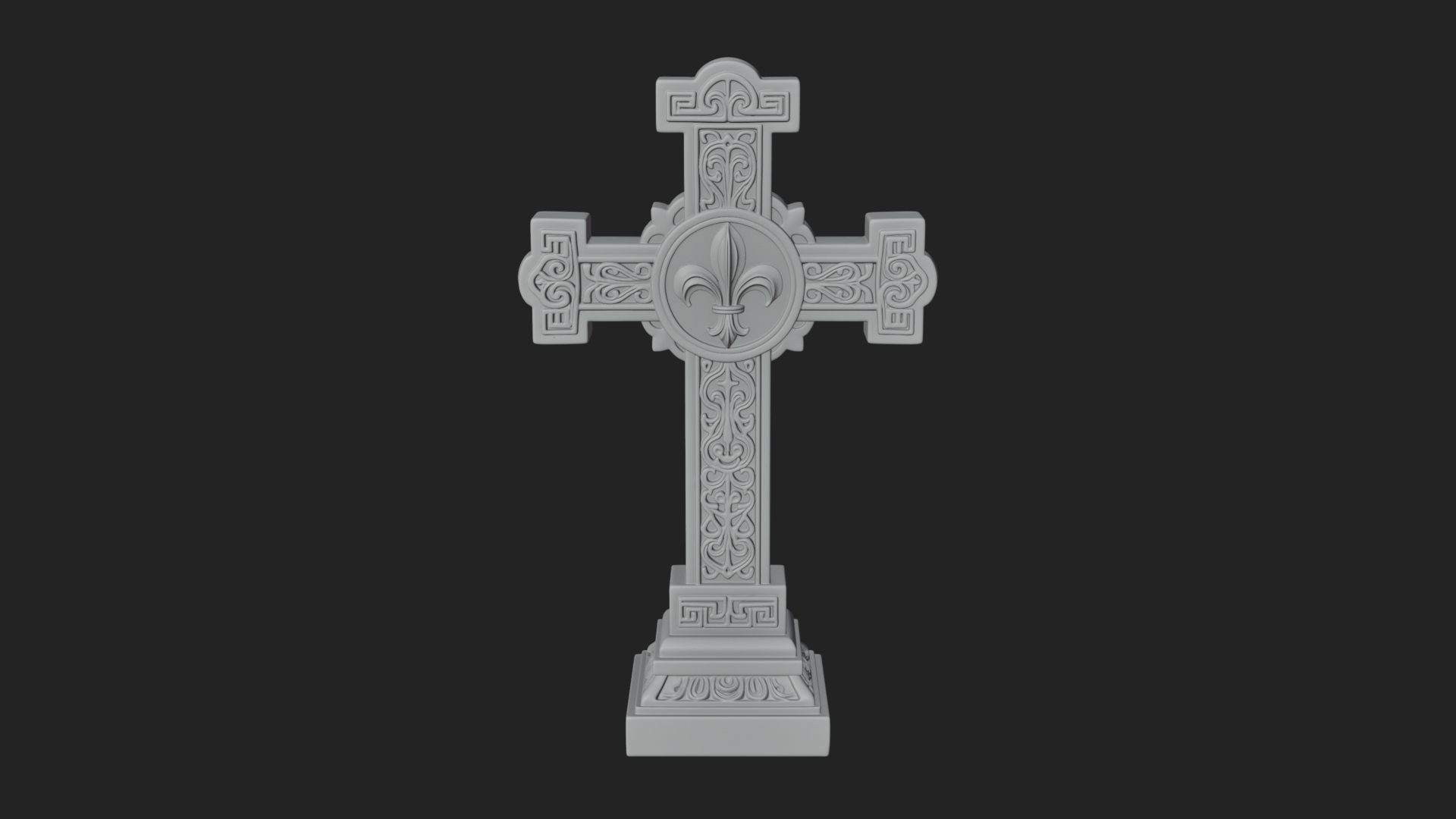 Carved Relief Wall Cross Design 259 3D Print Model 3D Model