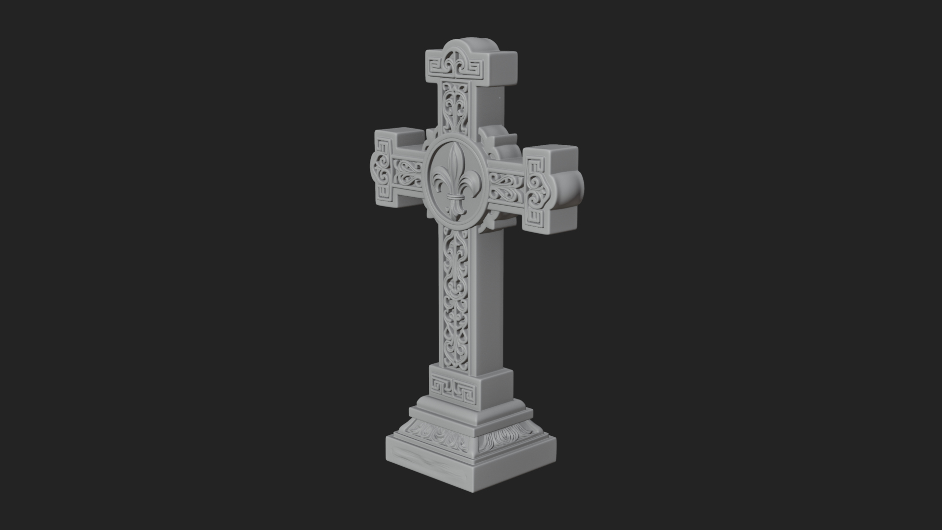 Carved Relief Wall Cross Design 259 3D Print Model 3D Model