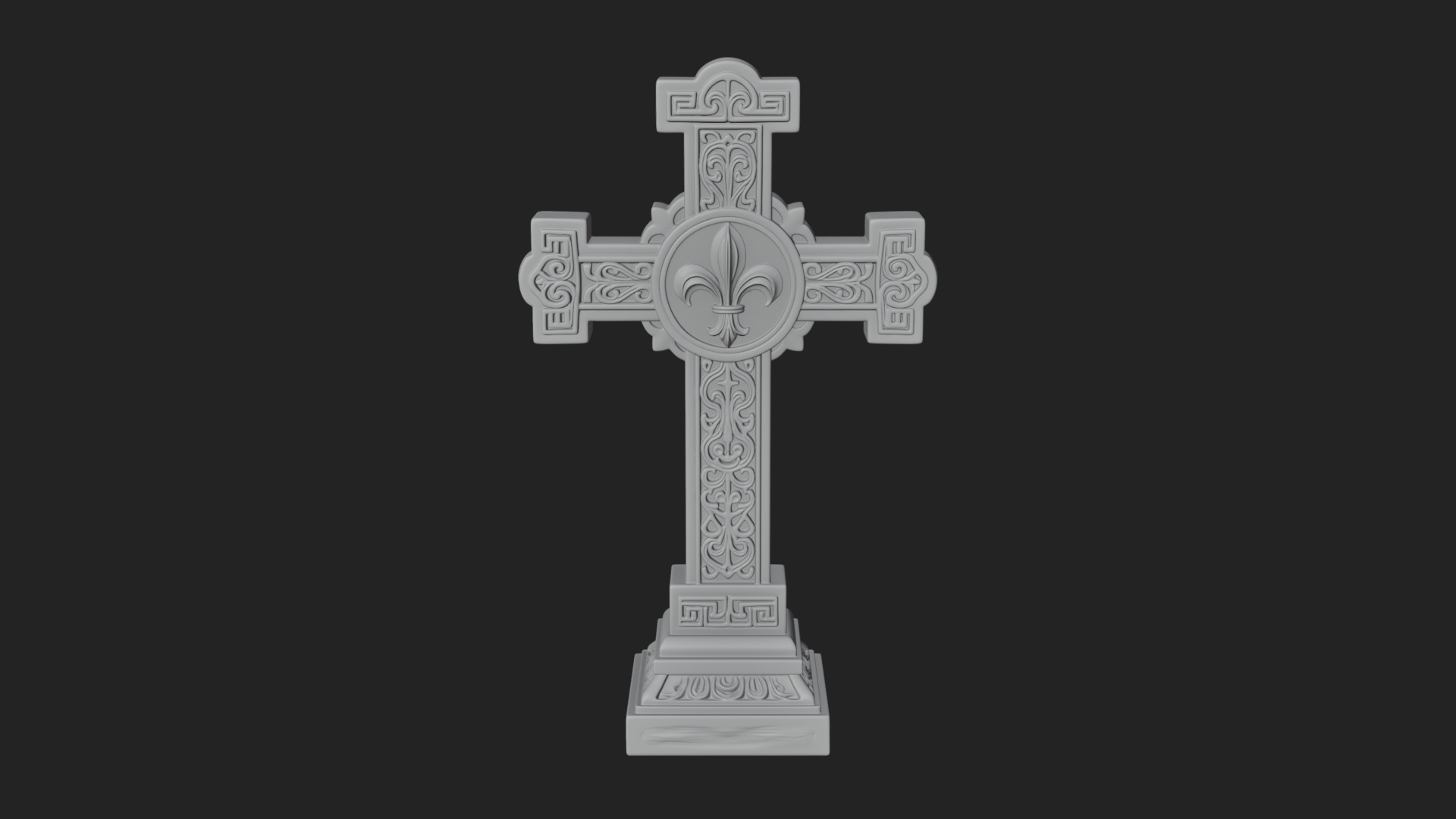 Carved Relief Wall Cross Design 259 3D Print Model 3D Model