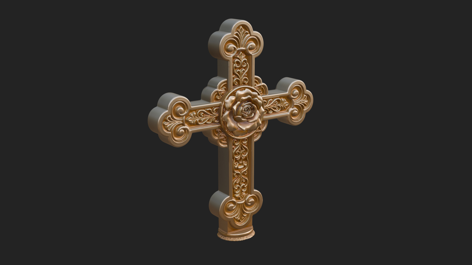 Carved Relief Wall Cross Design 26 3D Print Model 3D Model