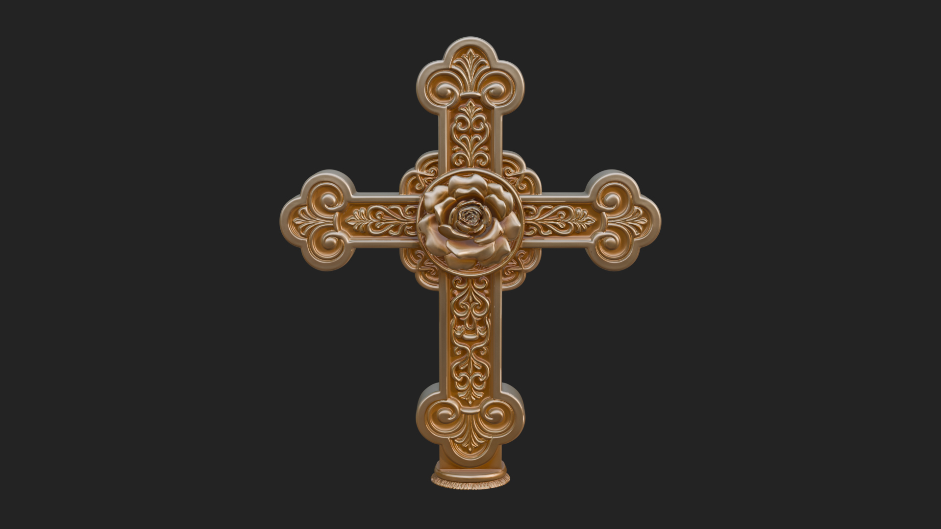 Carved Relief Wall Cross Design 26 3D Print Model 3D Model
