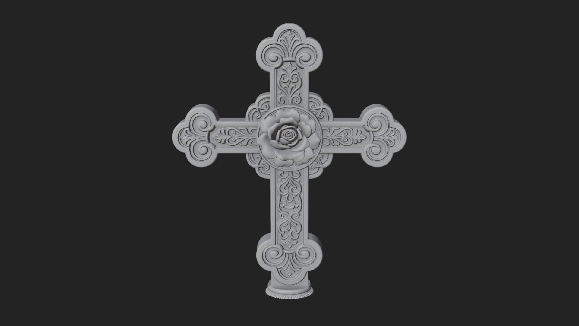 Carved Relief Wall Cross Design 26 3D Print Model 3D Model