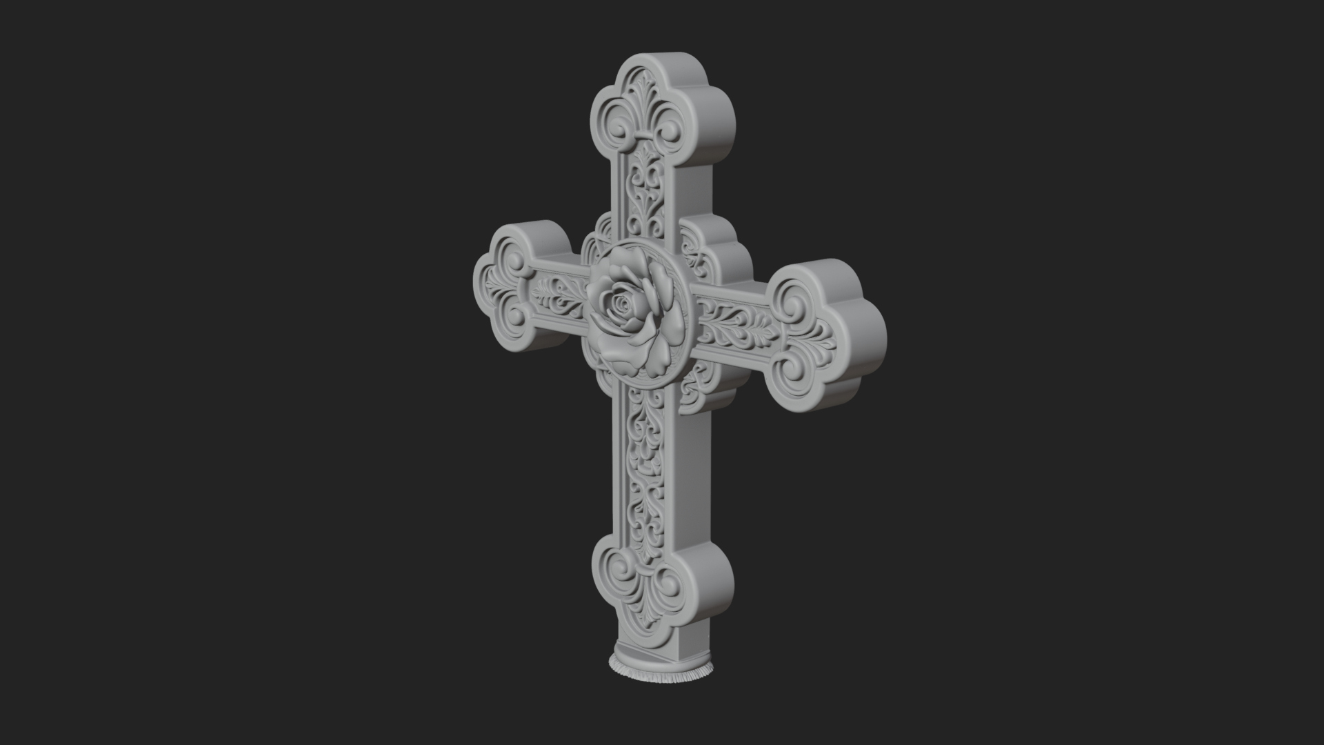 Carved Relief Wall Cross Design 26 3D Print Model 3D Model