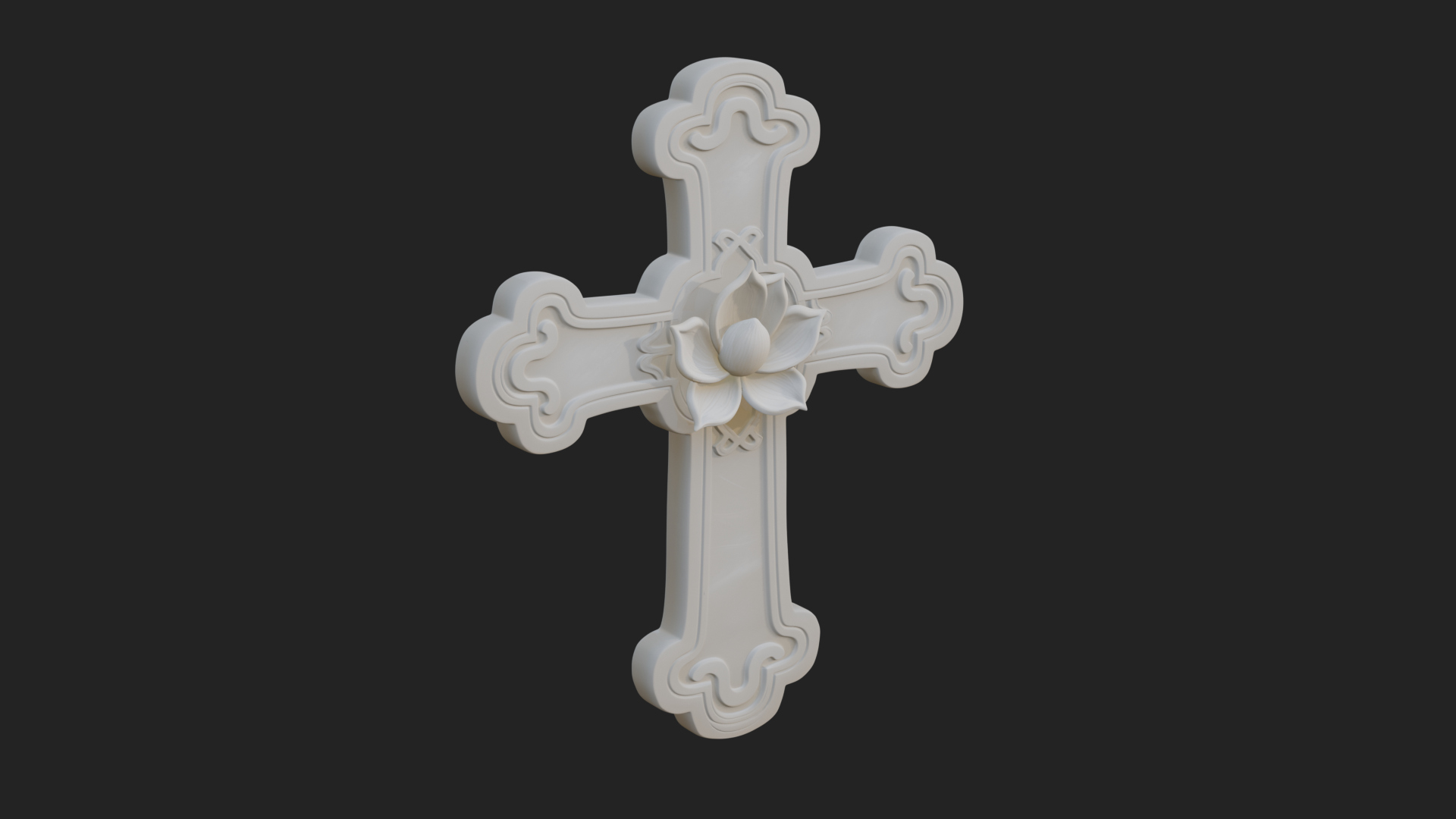 Carved Relief Wall Cross Design 260 3D Print Model 3D Model