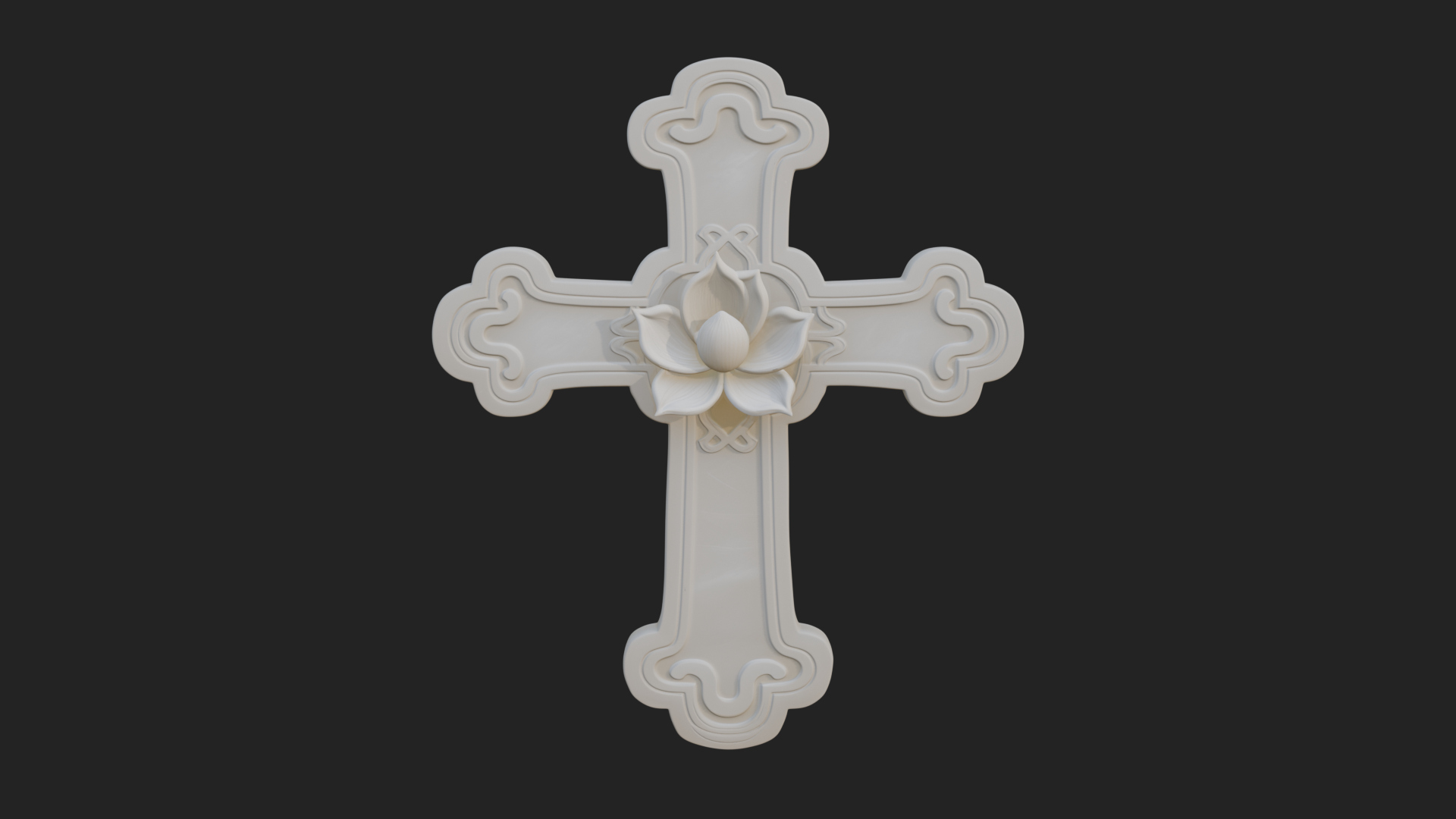 Carved Relief Wall Cross Design 260 3D Print Model 3D Model