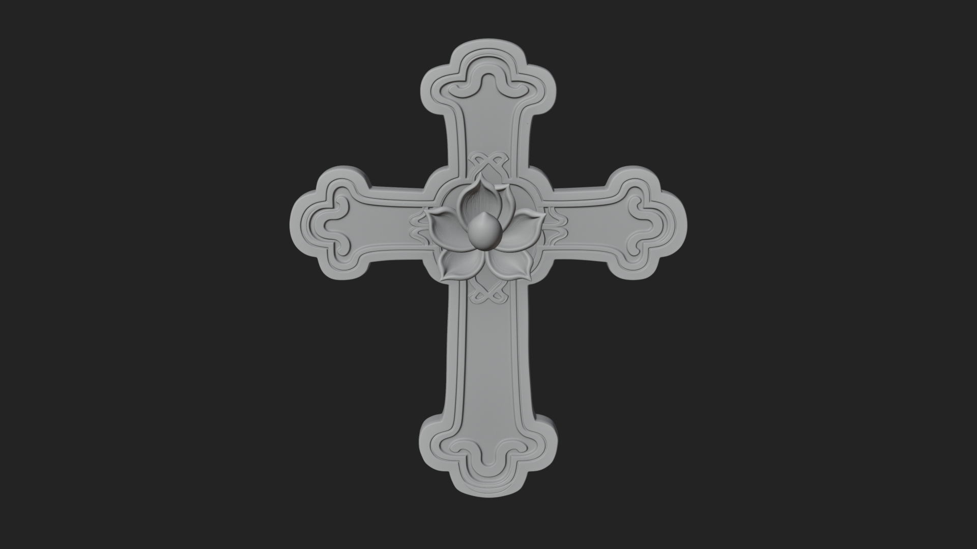 Carved Relief Wall Cross Design 260 3D Print Model 3D Model