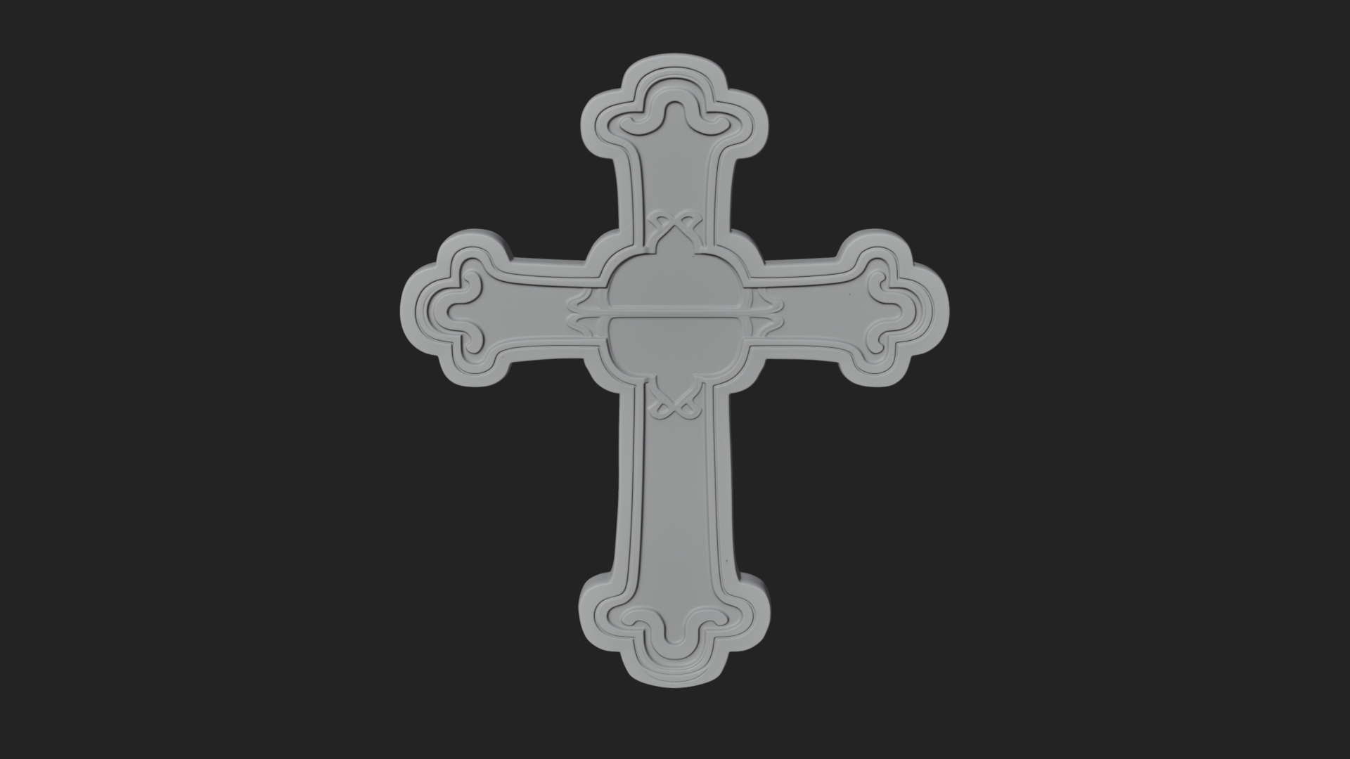 Carved Relief Wall Cross Design 260 3D Print Model 3D Model