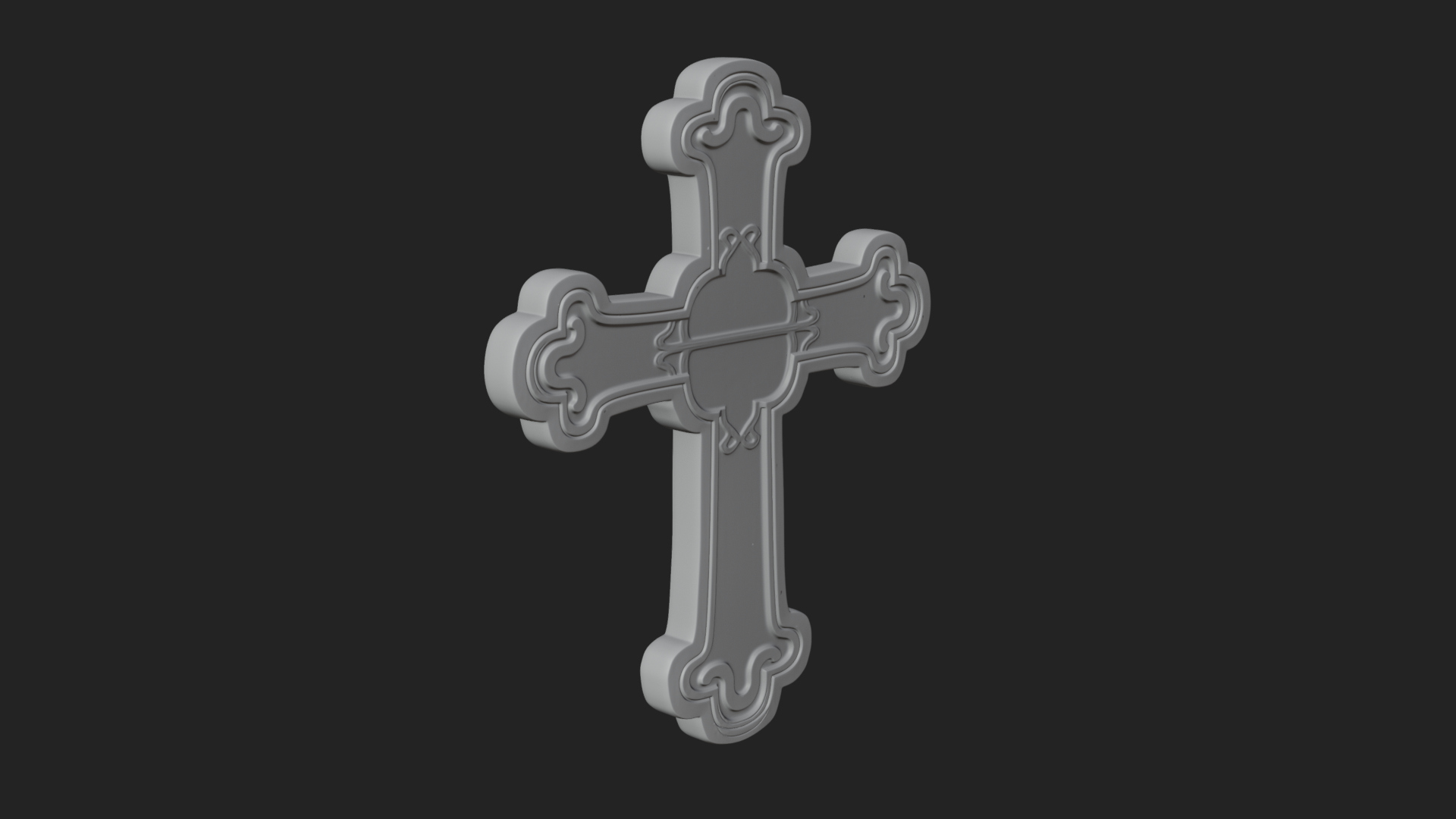 Carved Relief Wall Cross Design 260 3D Print Model 3D Model