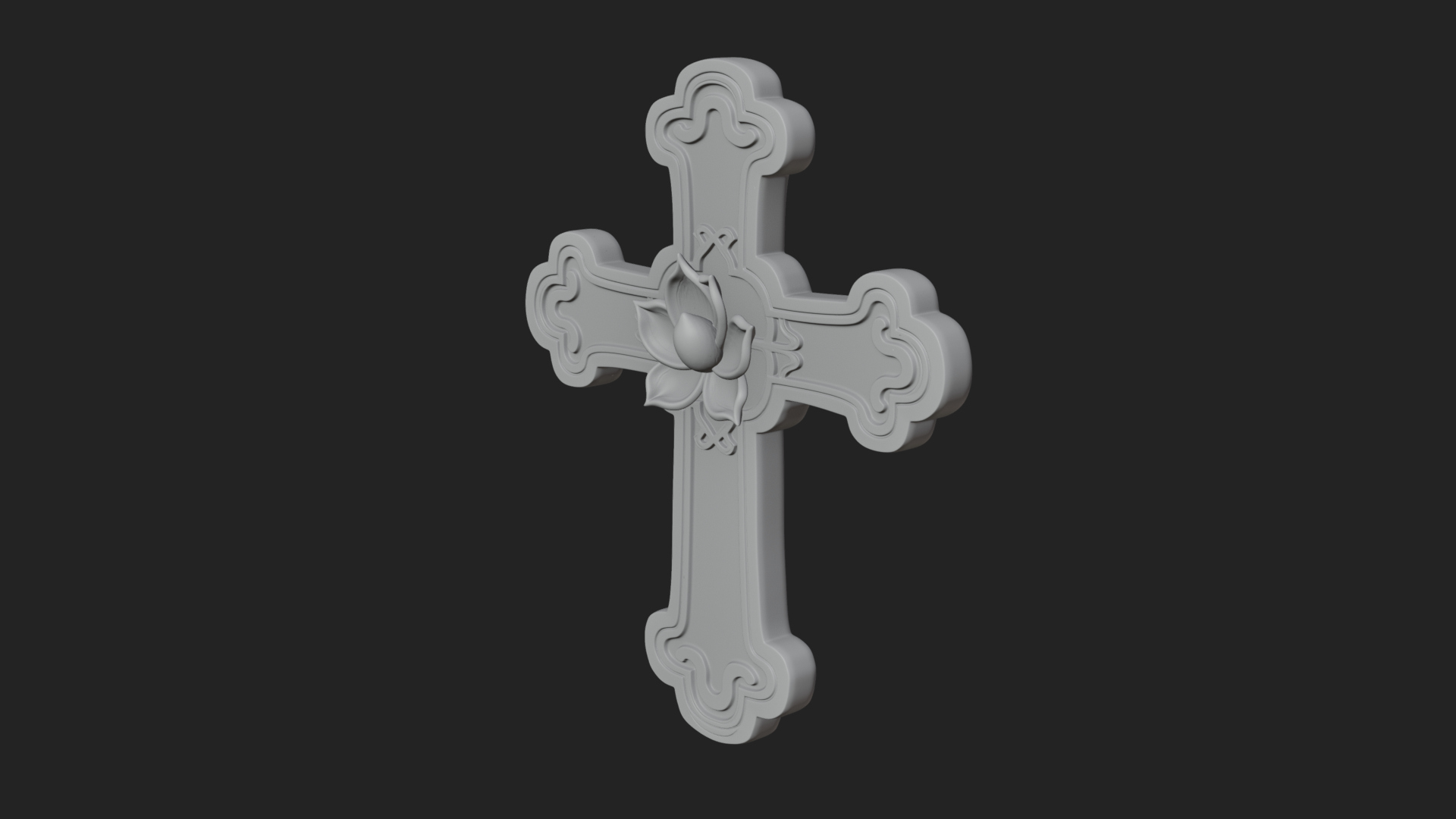 Carved Relief Wall Cross Design 260 3D Print Model 3D Model