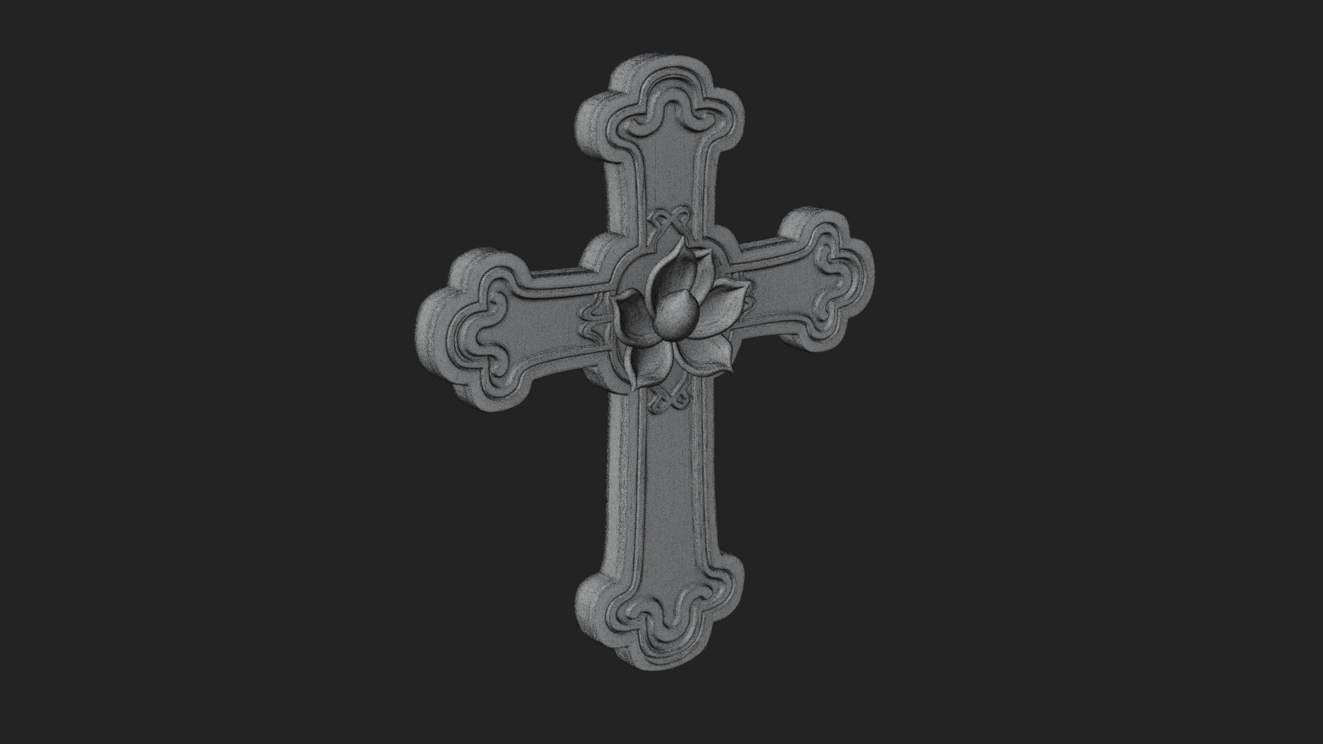 Carved Relief Wall Cross Design 260 3D Print Model 3D Model