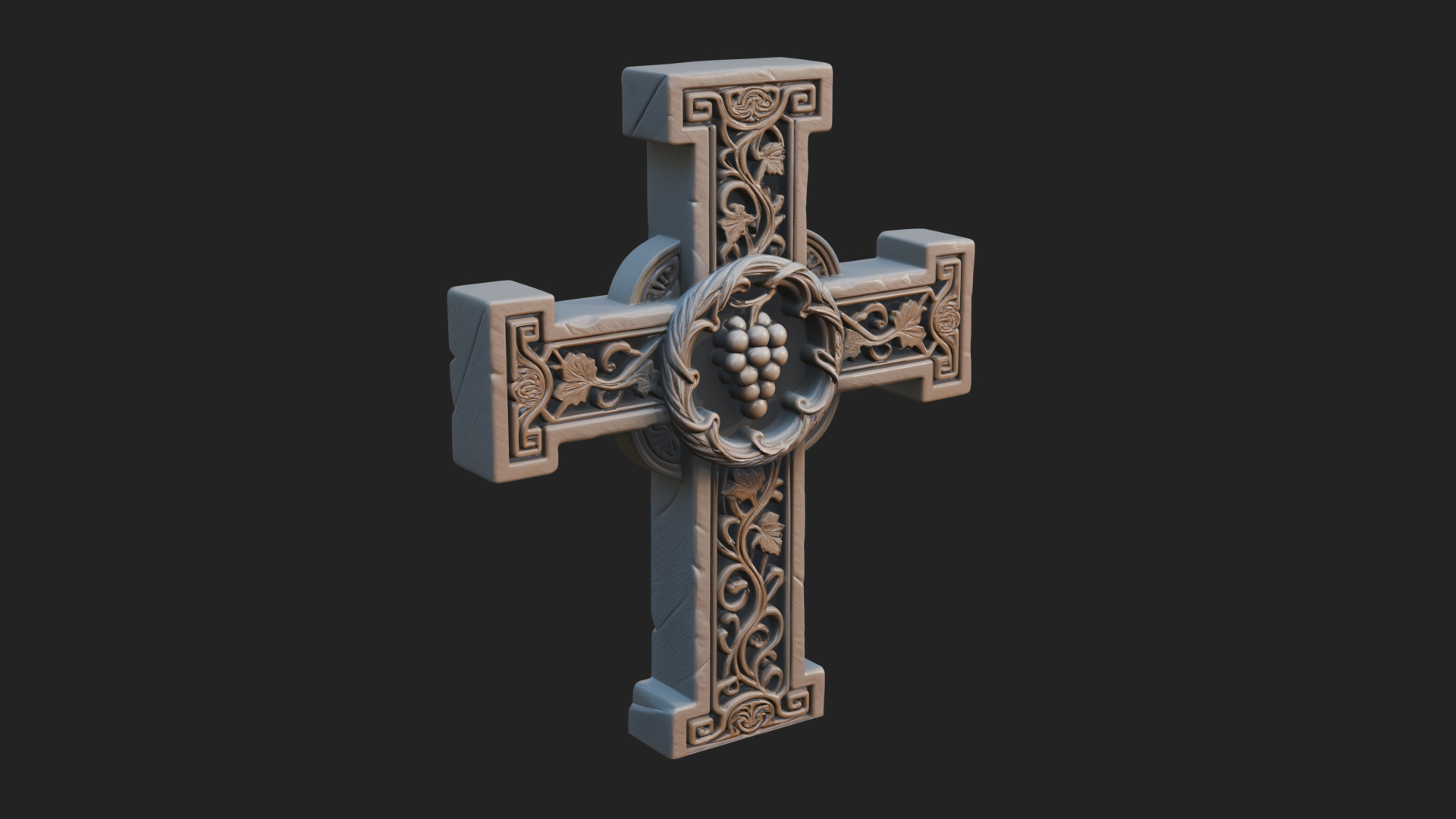 Carved Relief Wall Cross Design 261 3D Print Model 3D Model