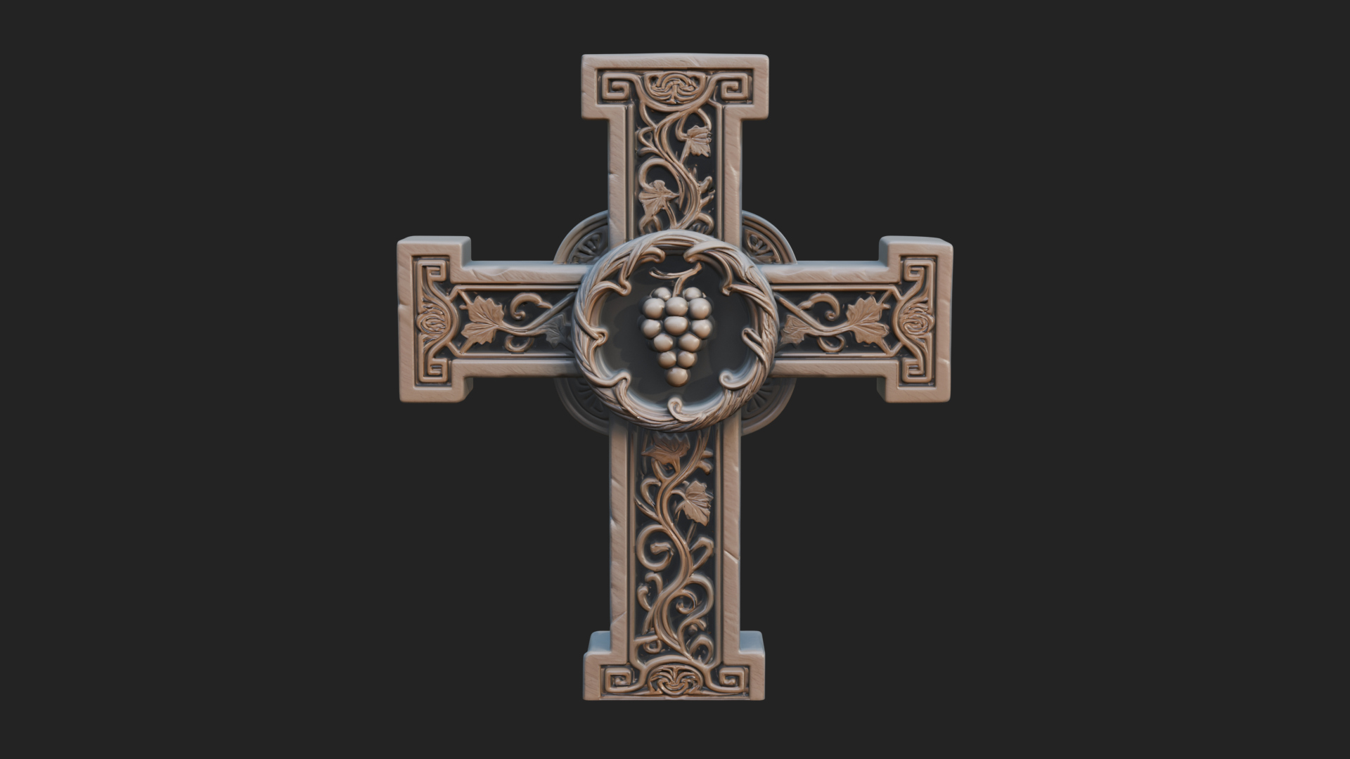 Carved Relief Wall Cross Design 261 3D Print Model 3D Model