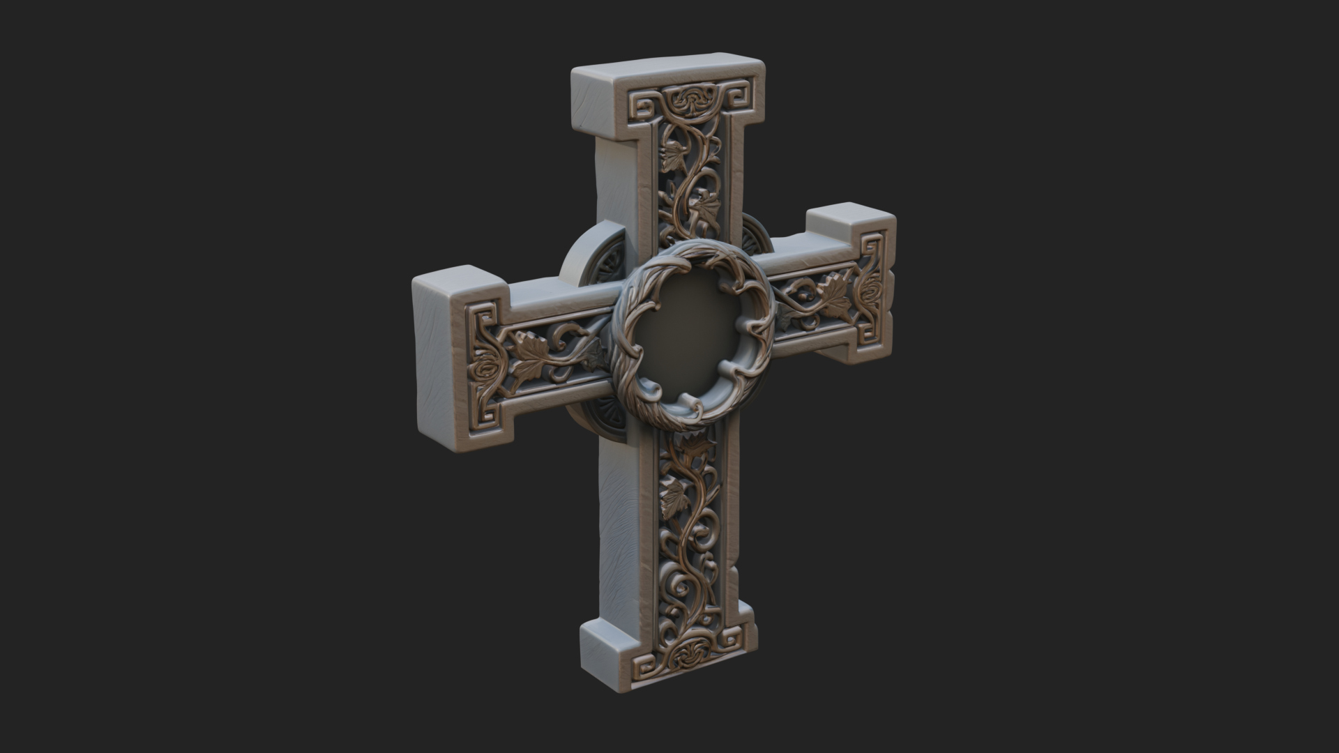 Carved Relief Wall Cross Design 261 3D Print Model 3D Model