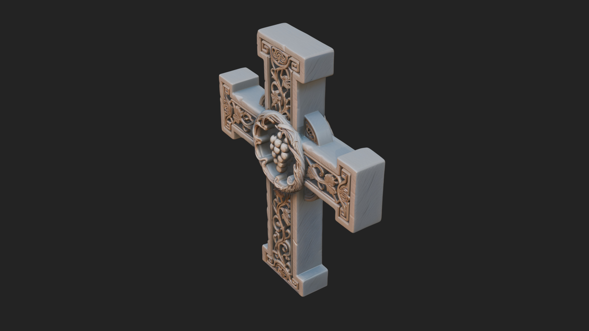 Carved Relief Wall Cross Design 261 3D Print Model 3D Model