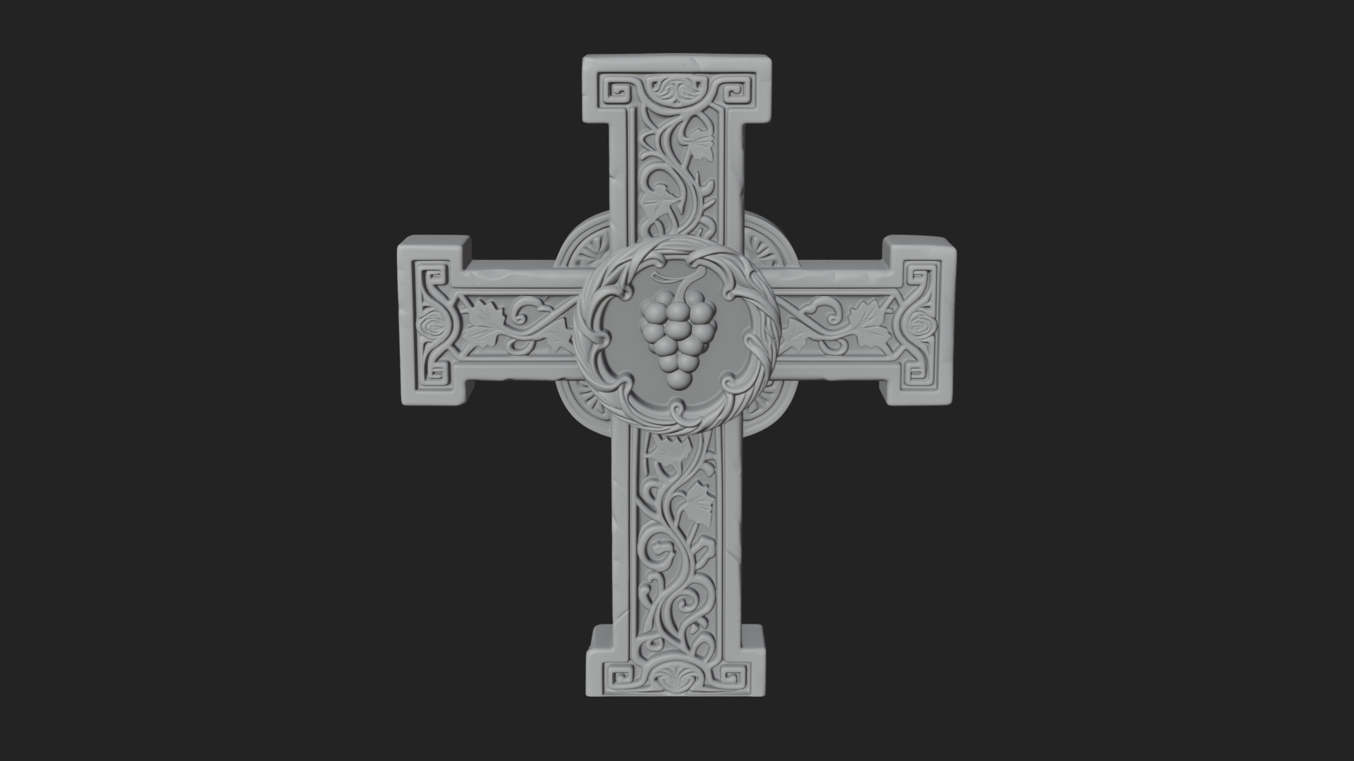 Carved Relief Wall Cross Design 261 3D Print Model 3D Model