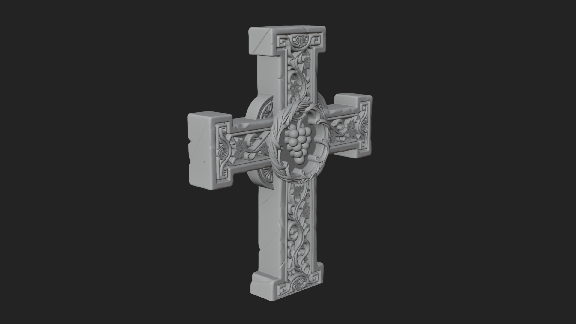 Carved Relief Wall Cross Design 261 3D Print Model 3D Model