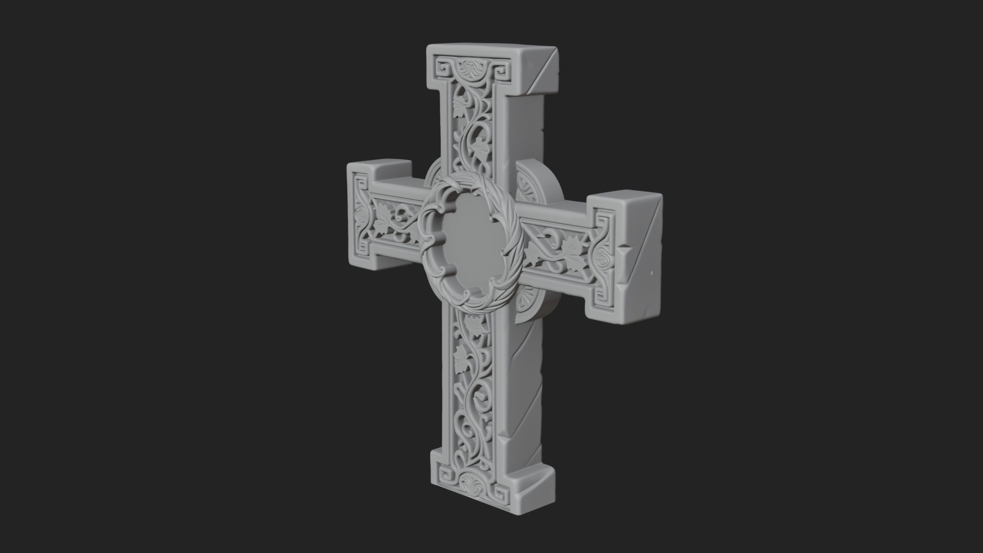 Carved Relief Wall Cross Design 261 3D Print Model 3D Model
