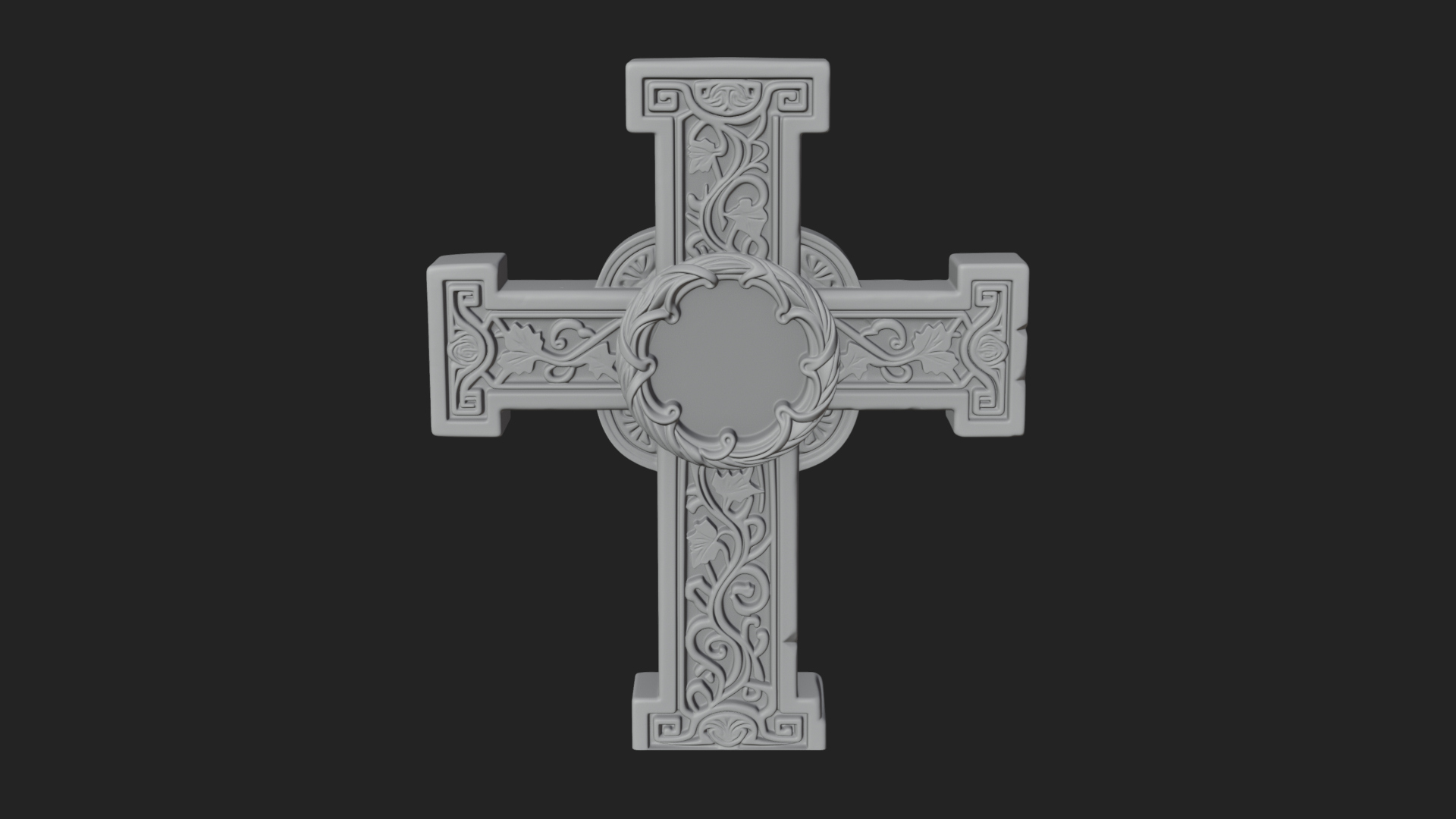 Carved Relief Wall Cross Design 261 3D Print Model 3D Model