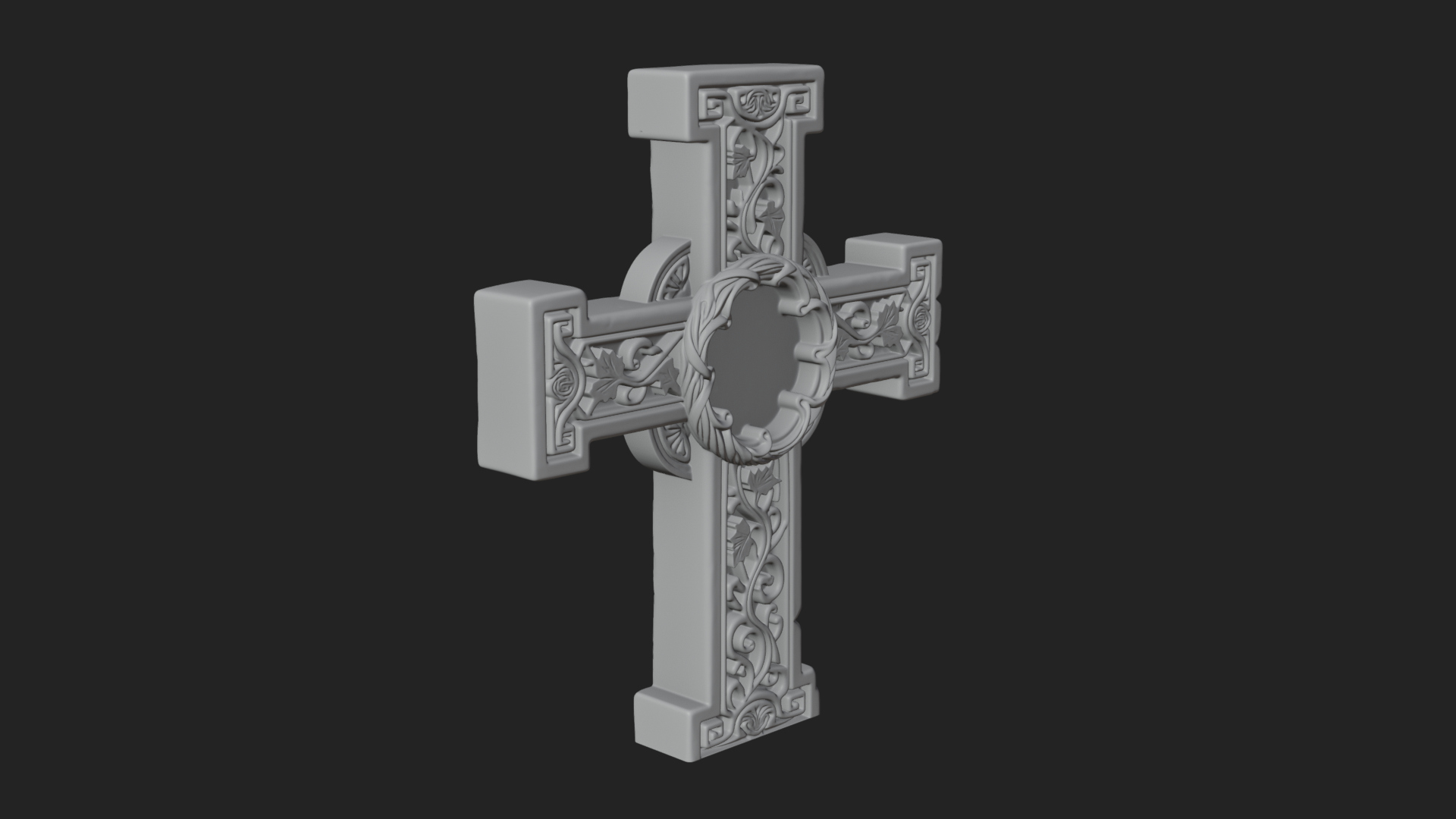 Carved Relief Wall Cross Design 261 3D Print Model 3D Model