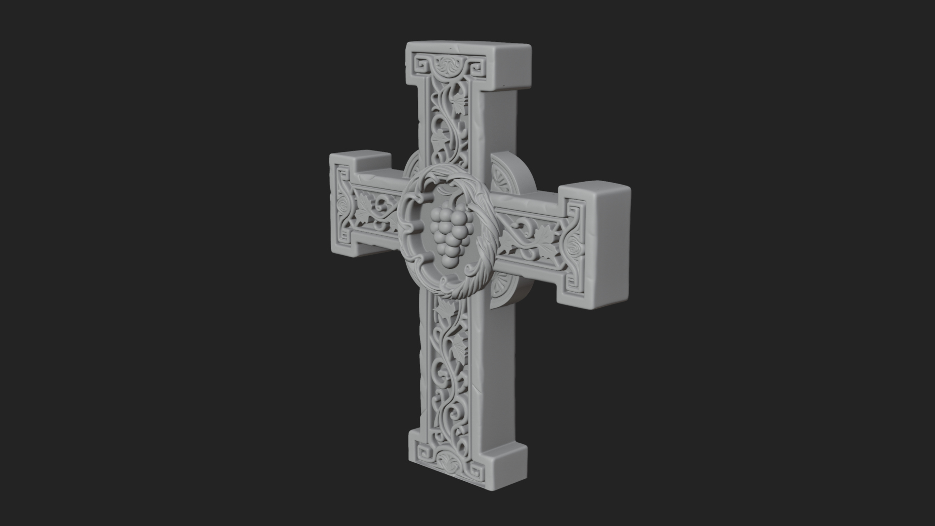 Carved Relief Wall Cross Design 261 3D Print Model 3D Model