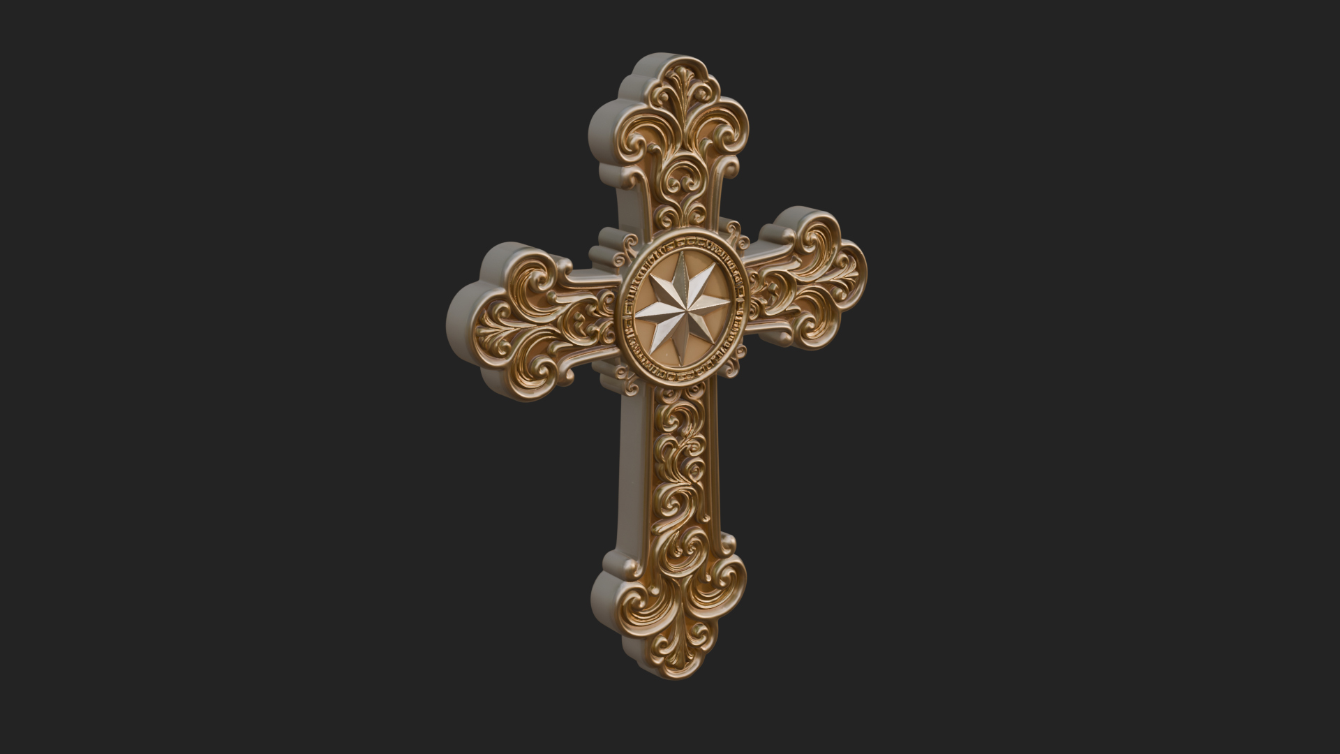 Carved Relief Wall Cross Design 262 3D Print Model 3D Model