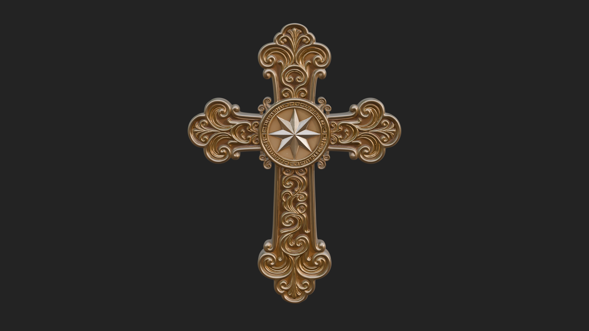 Carved Relief Wall Cross Design 262 3D Print Model 3D Model