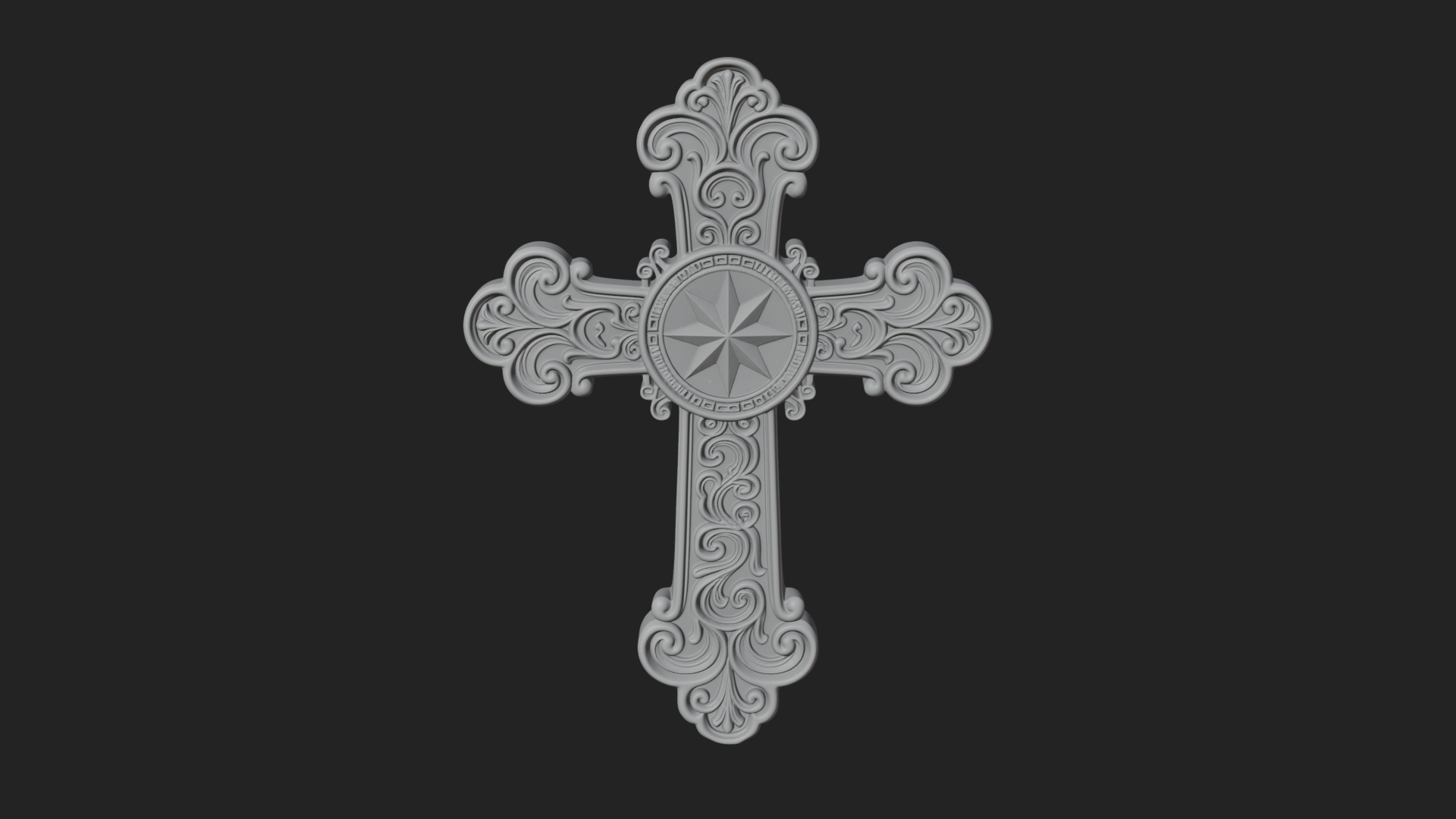 Carved Relief Wall Cross Design 262 3D Print Model 3D Model