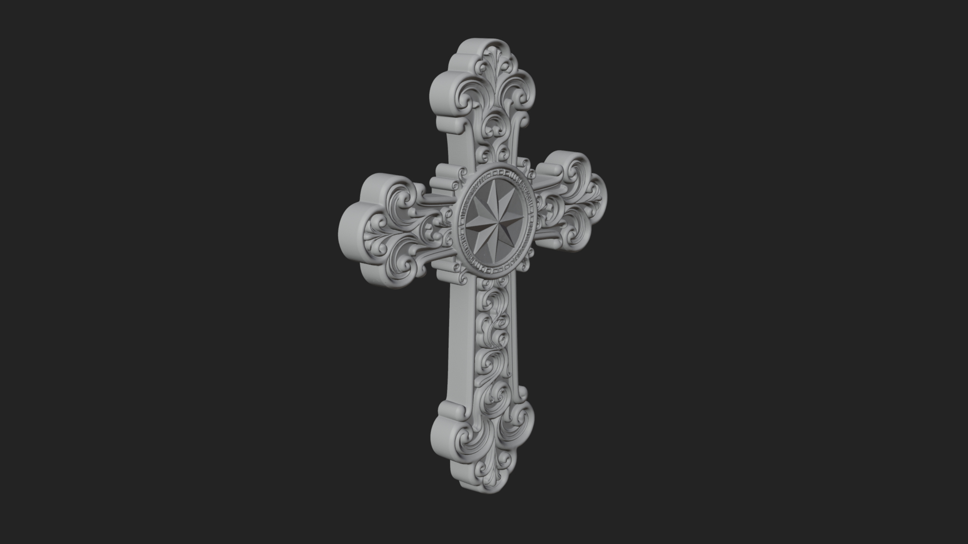 Carved Relief Wall Cross Design 262 3D Print Model 3D Model