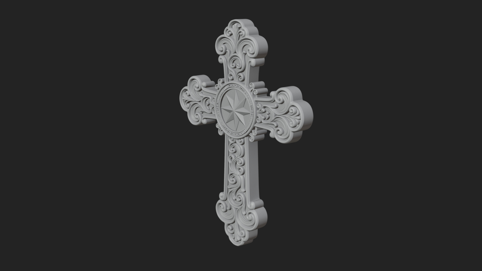 Carved Relief Wall Cross Design 262 3D Print Model 3D Model