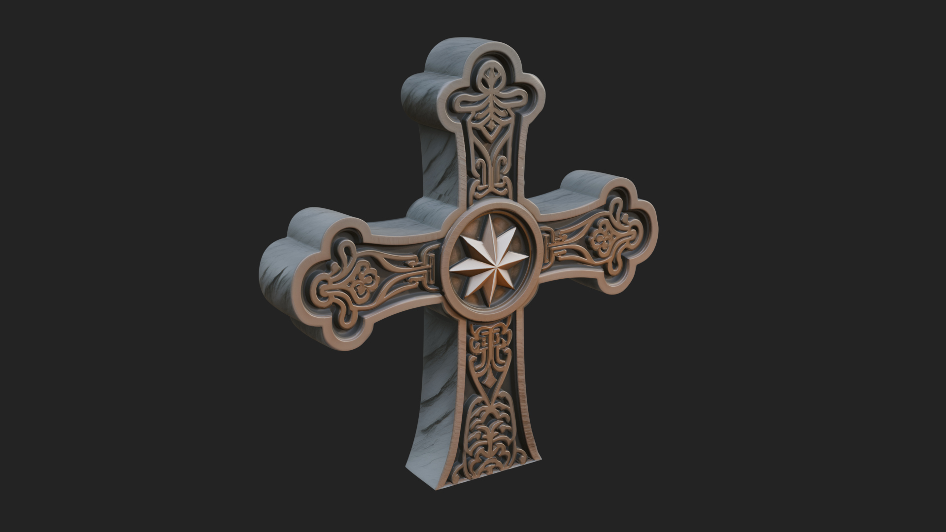 Carved Relief Wall Cross Design 263 3D Print Model 3D Model