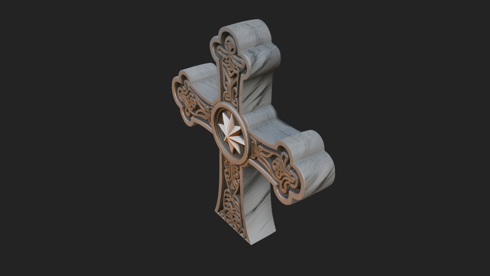 Carved Relief Wall Cross Design 263 3D Print Model 3D Model