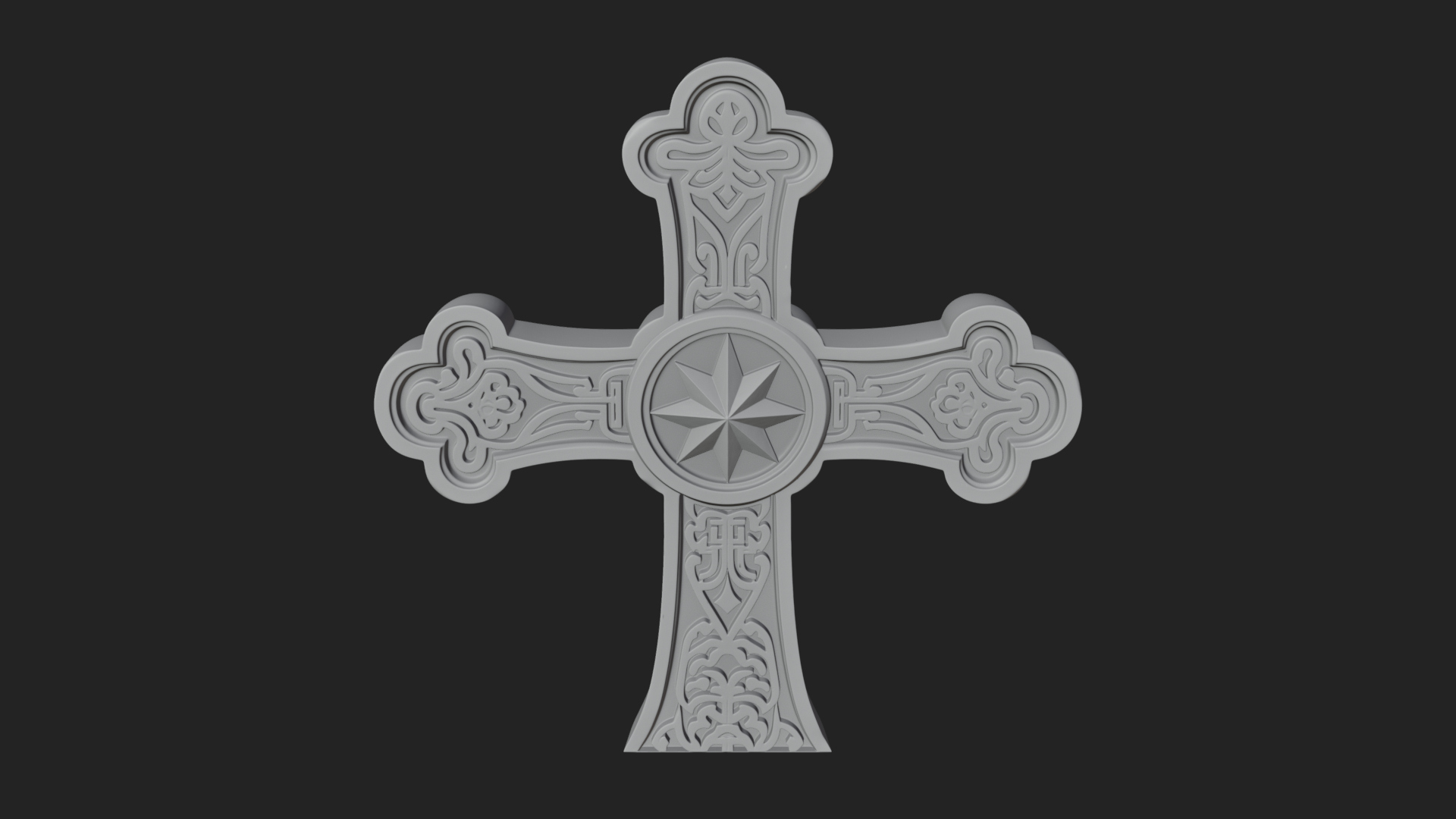 Carved Relief Wall Cross Design 263 3D Print Model 3D Model