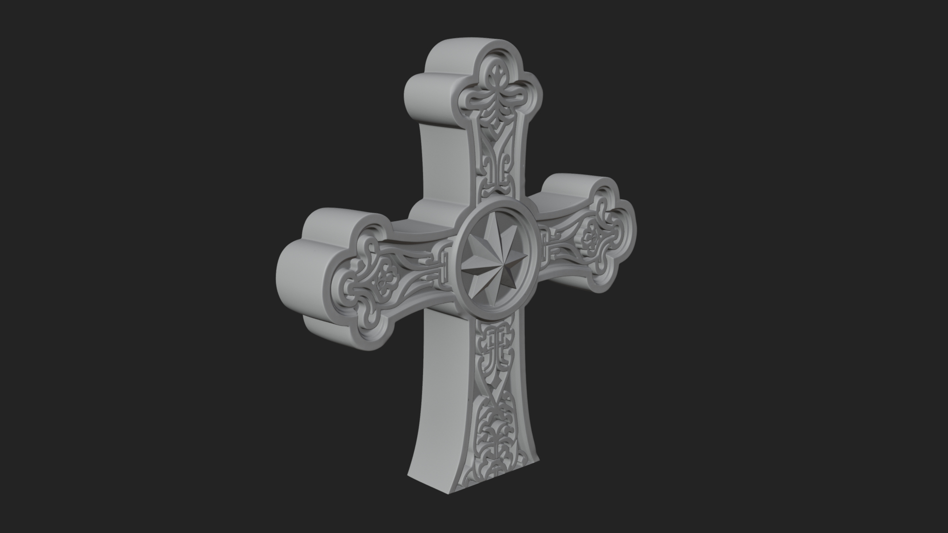 Carved Relief Wall Cross Design 263 3D Print Model 3D Model
