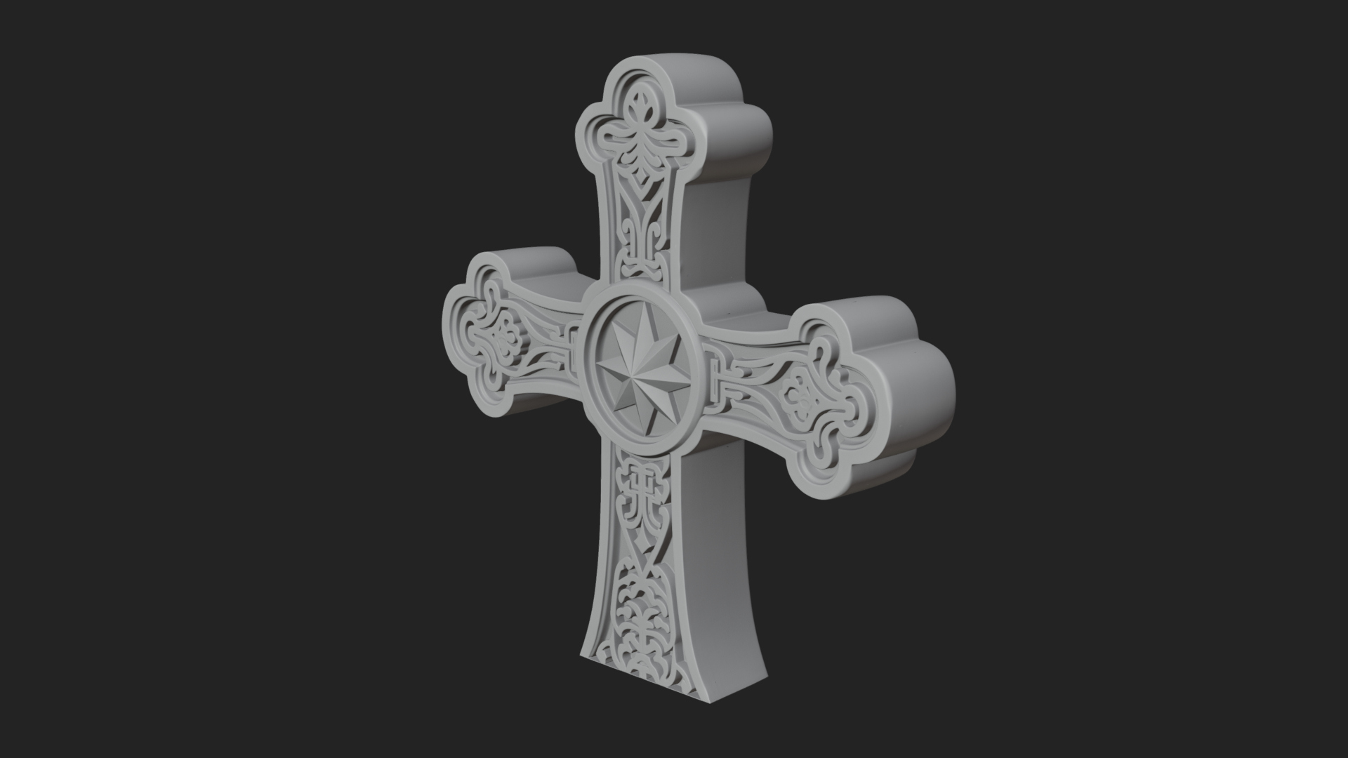 Carved Relief Wall Cross Design 263 3D Print Model 3D Model