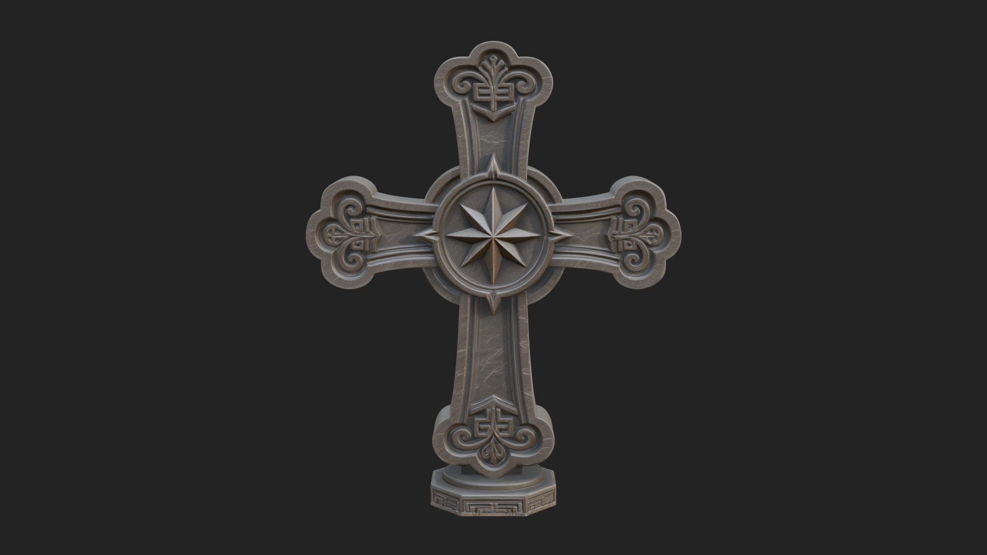 Carved Relief Wall Cross Design 264 3D Print Model 3D Model
