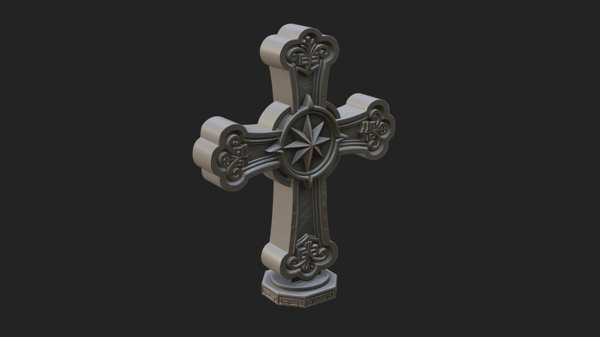 Carved Relief Wall Cross Design 264 3D Print Model 3D Model