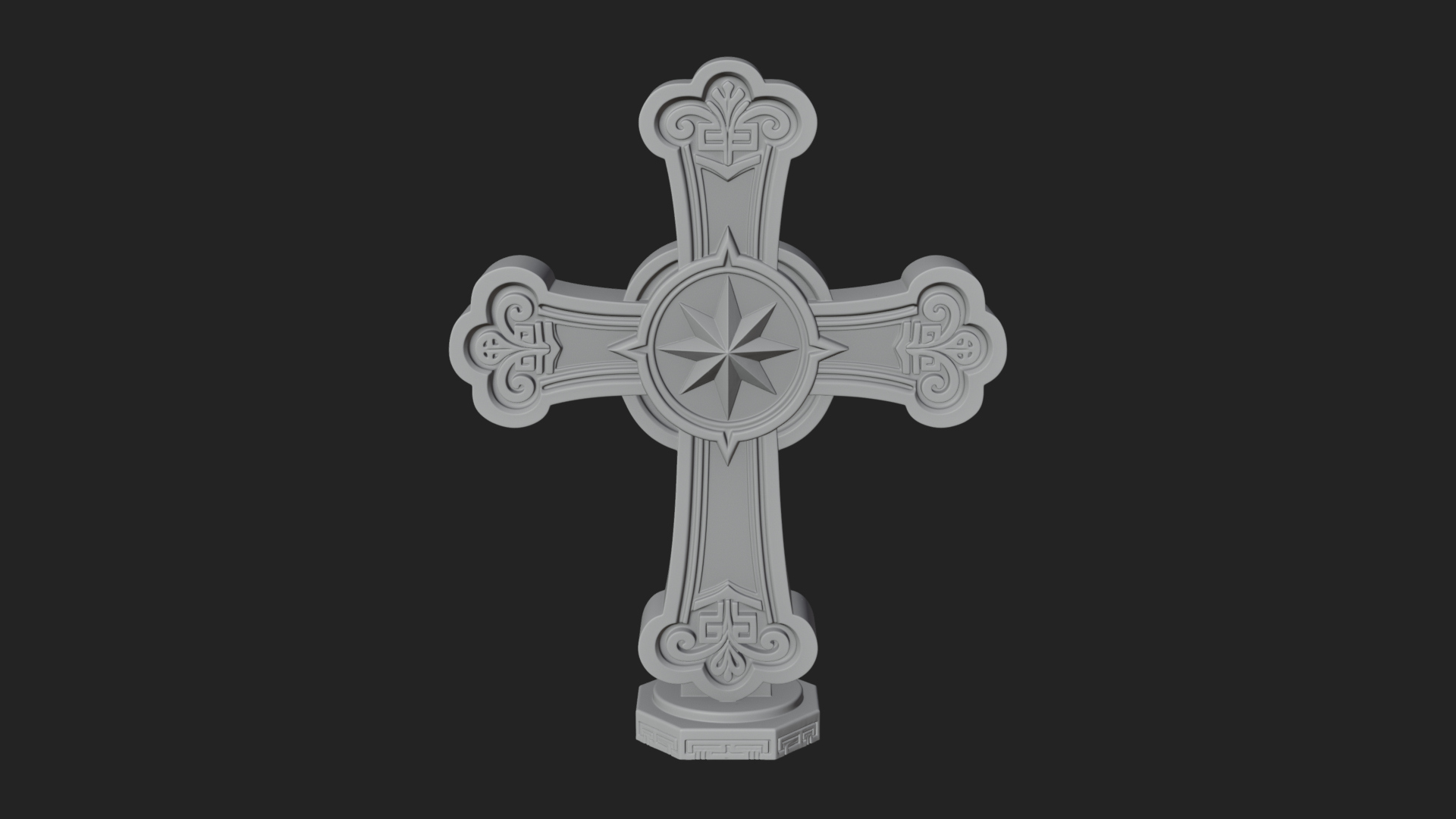 Carved Relief Wall Cross Design 264 3D Print Model 3D Model