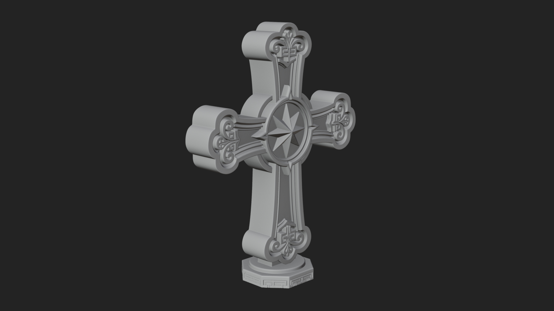 Carved Relief Wall Cross Design 264 3D Print Model 3D Model