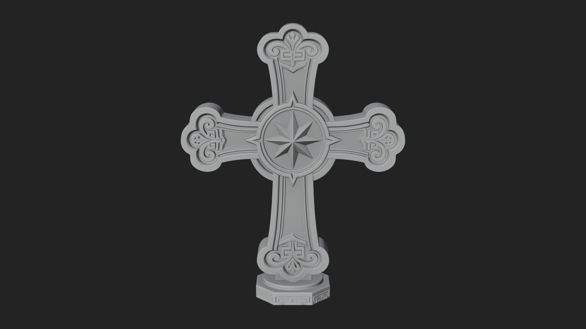 Carved Relief Wall Cross Design 264 3D Print Model 3D Model