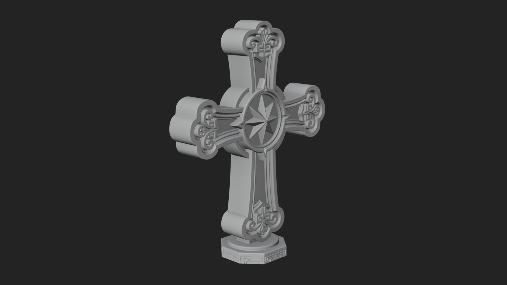 Carved Relief Wall Cross Design 264 3D Print Model 3D Model